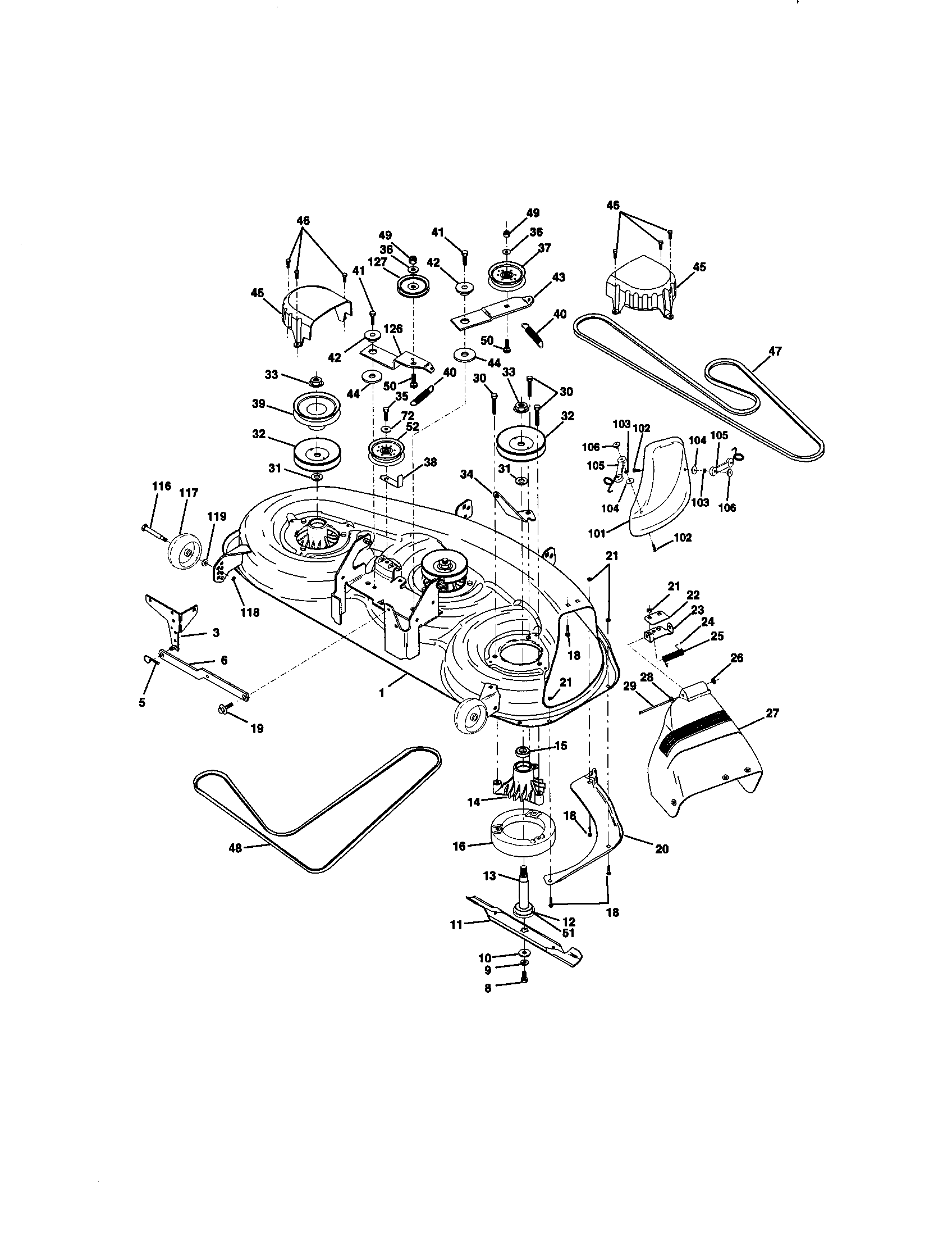 Craftsman 917272130 mower deck diagram