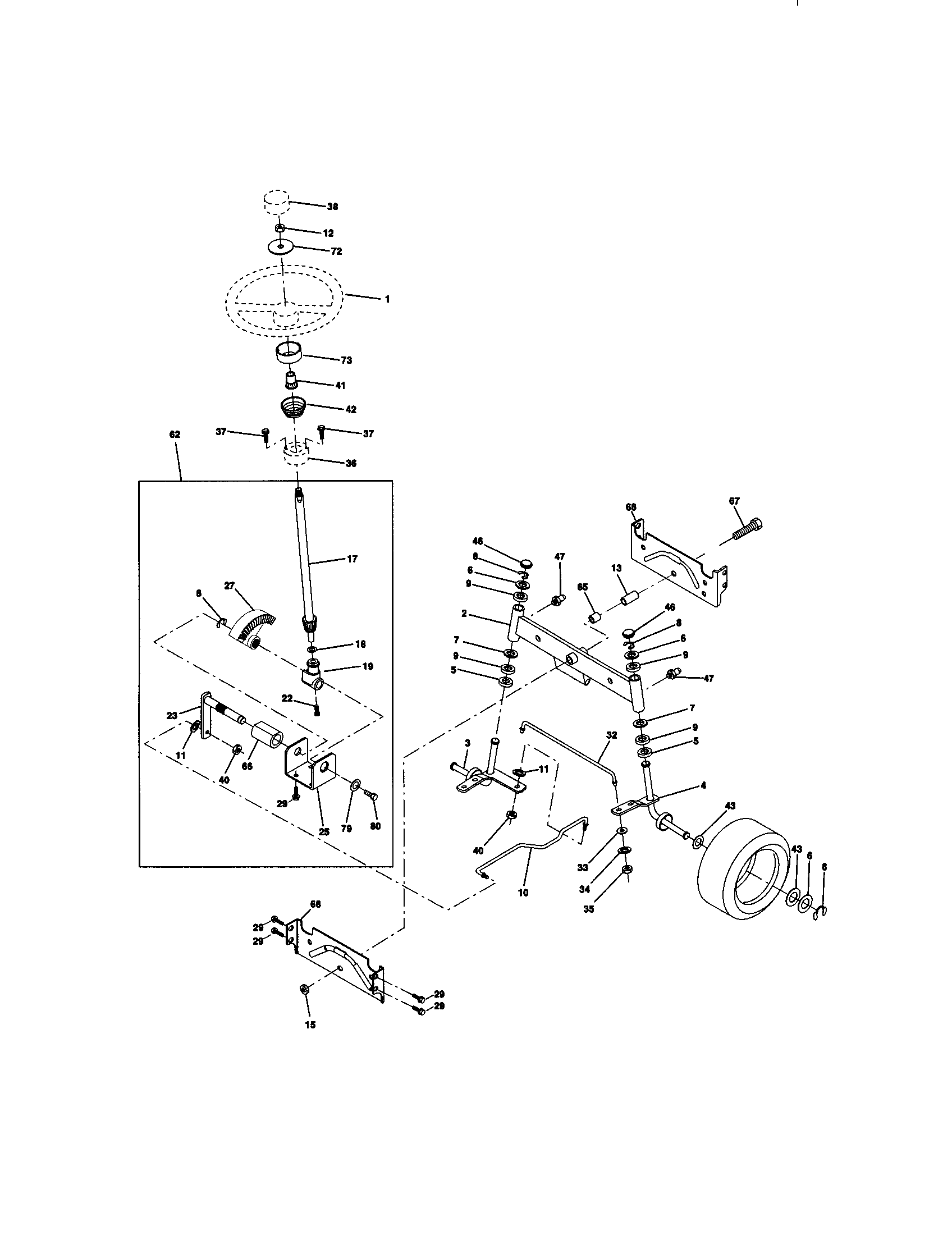 Craftsman 917272140 steering assembly diagram