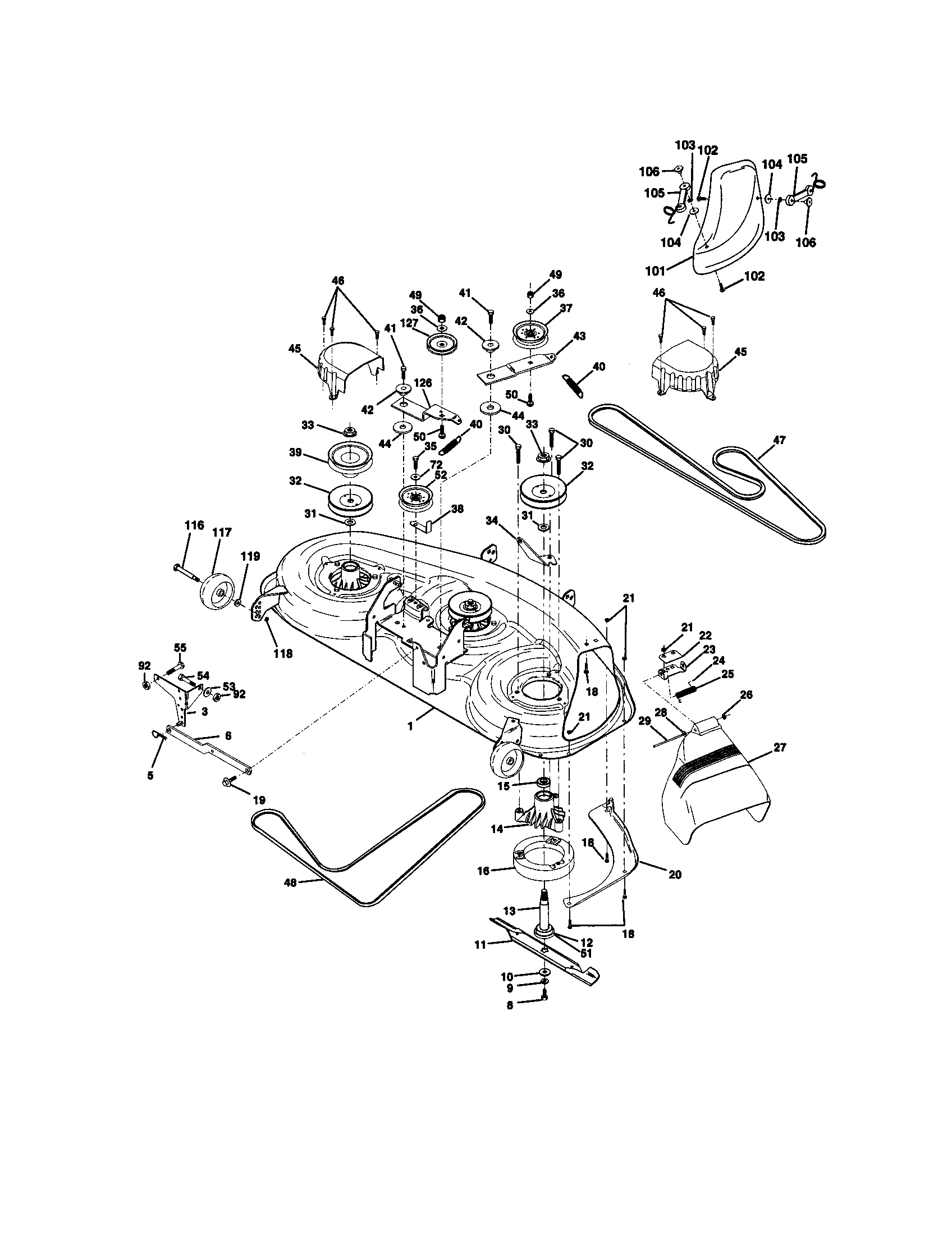 Craftsman 917272140 mower deck diagram