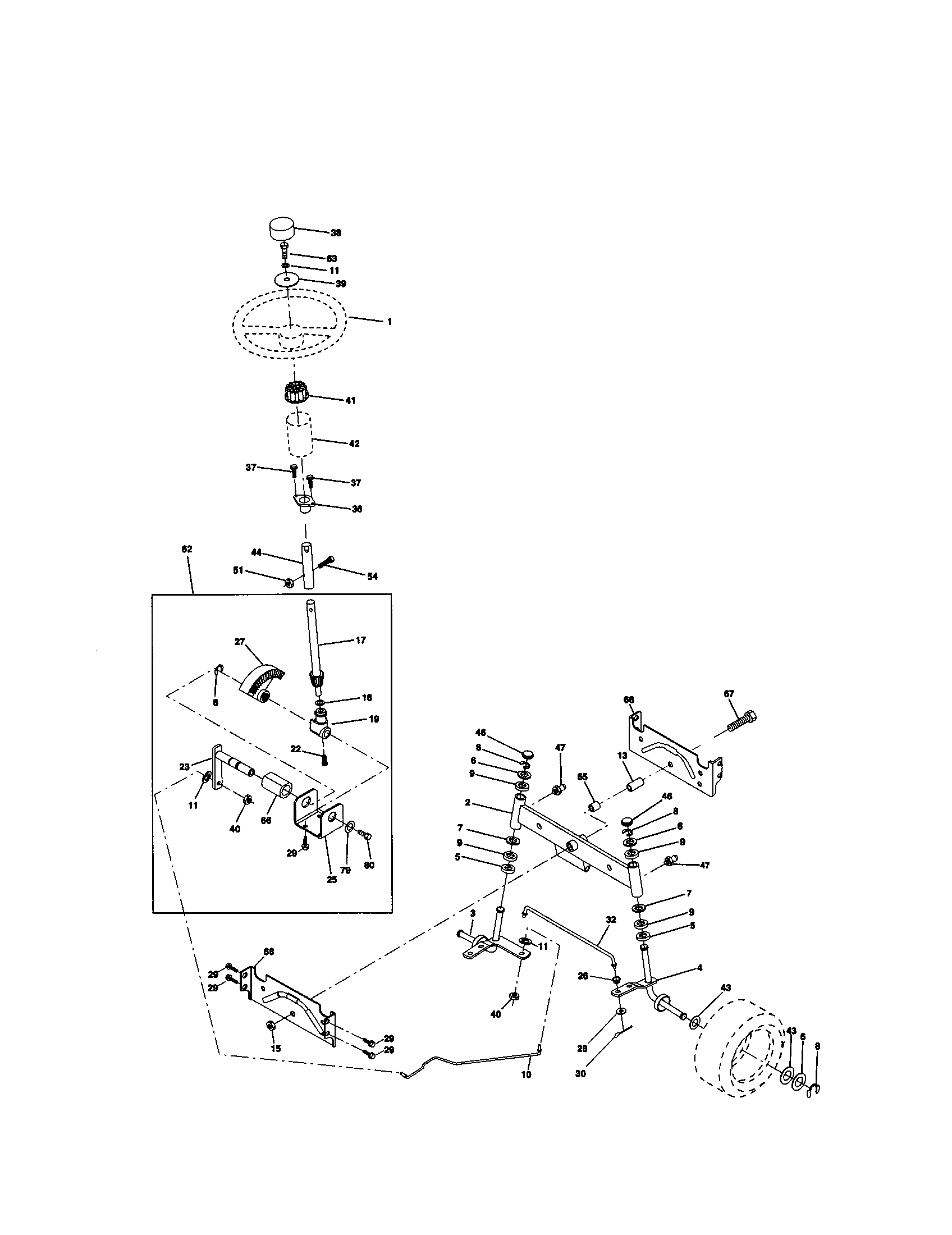 Craftsman 917271070 steering assembly diagram