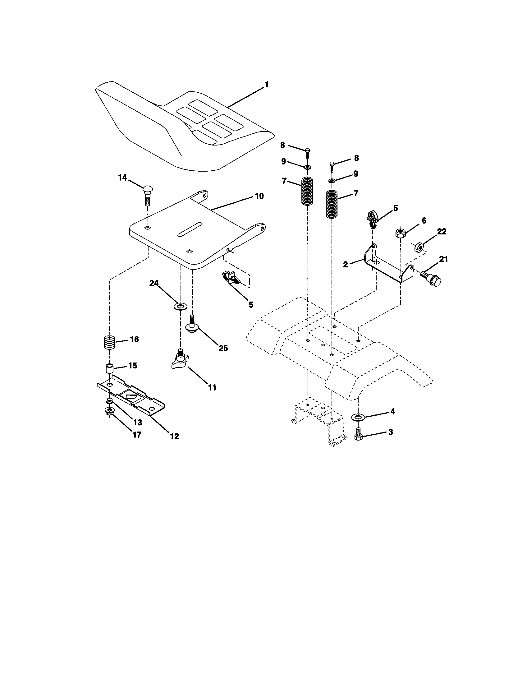 Craftsman 917271070 seat assembly diagram