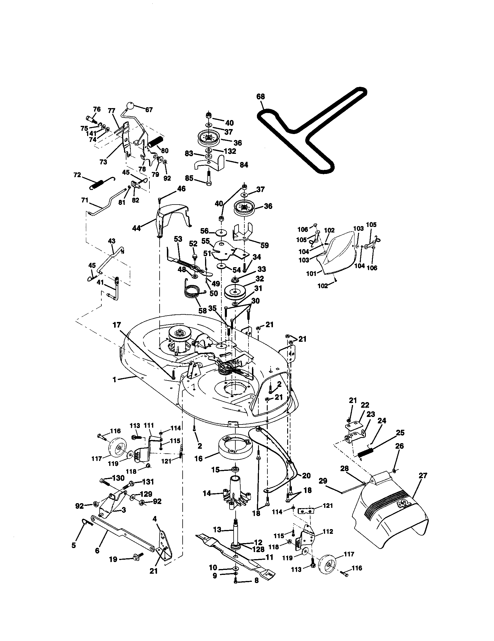 Craftsman 917271070 mower deck diagram