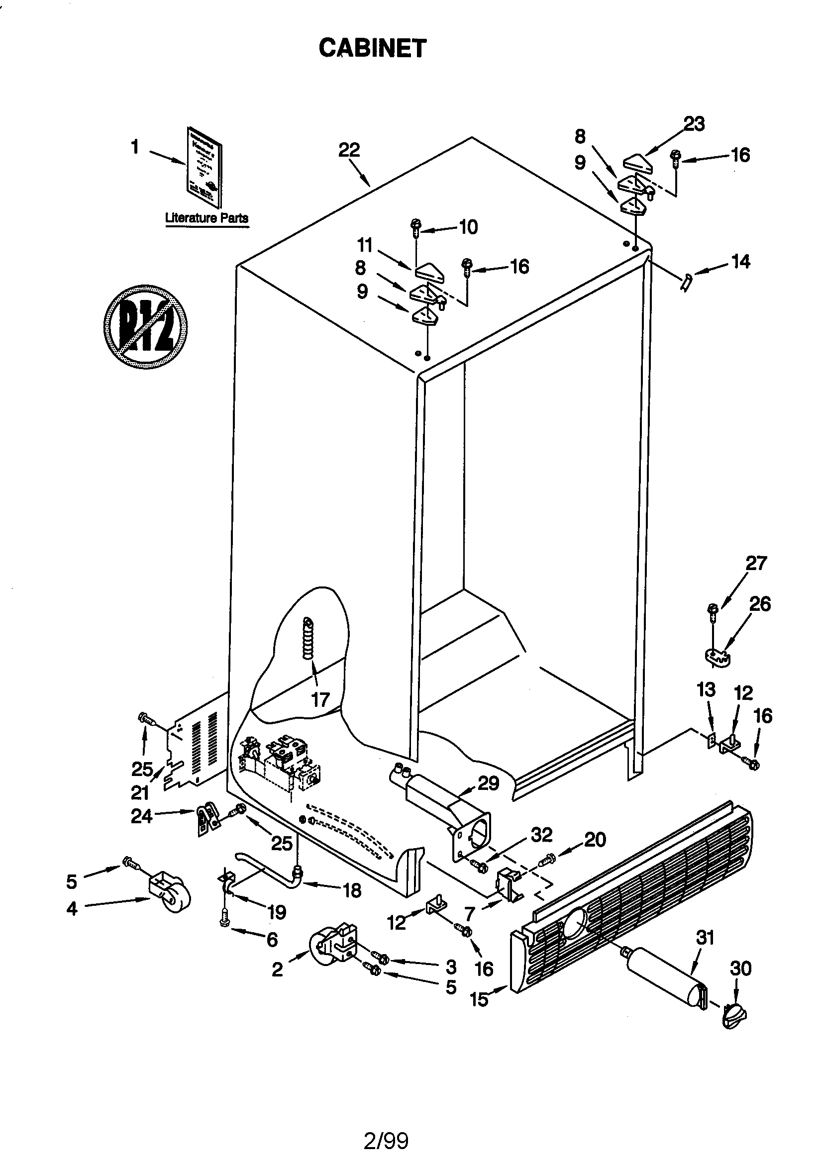Kenmore 10659082891 cabinet diagram