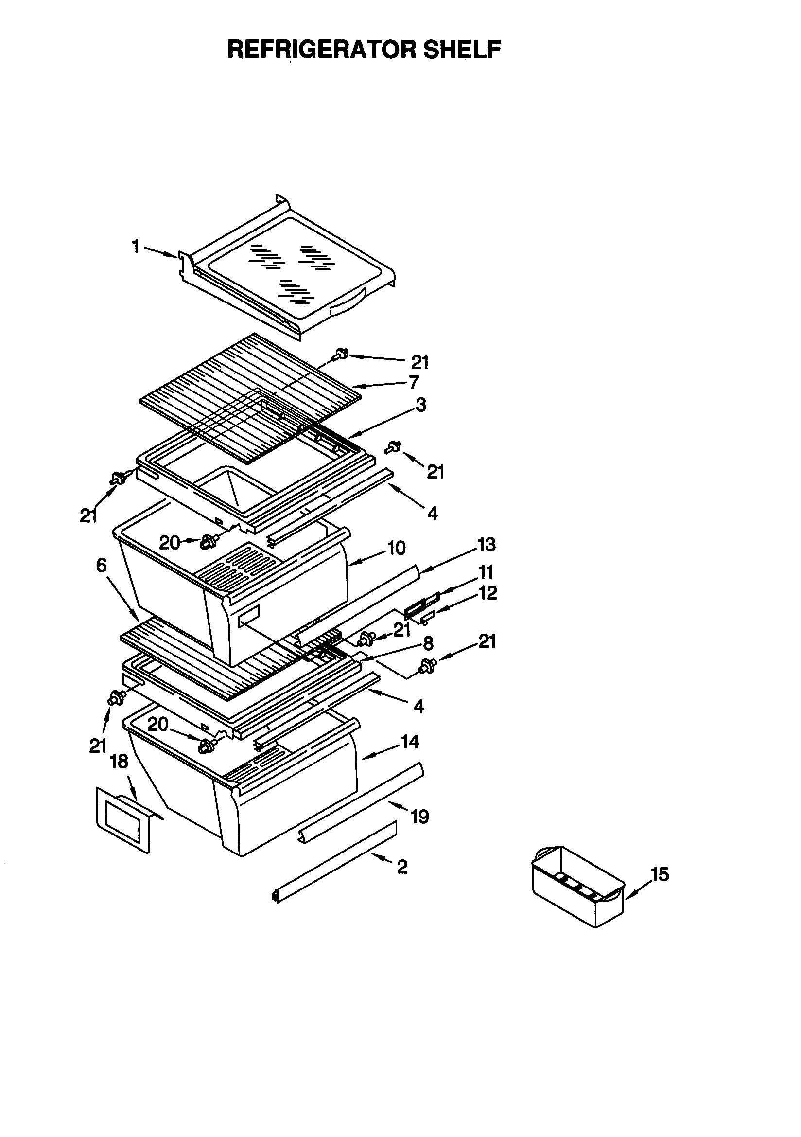 Kenmore 10659082891 refrigerator shelf diagram