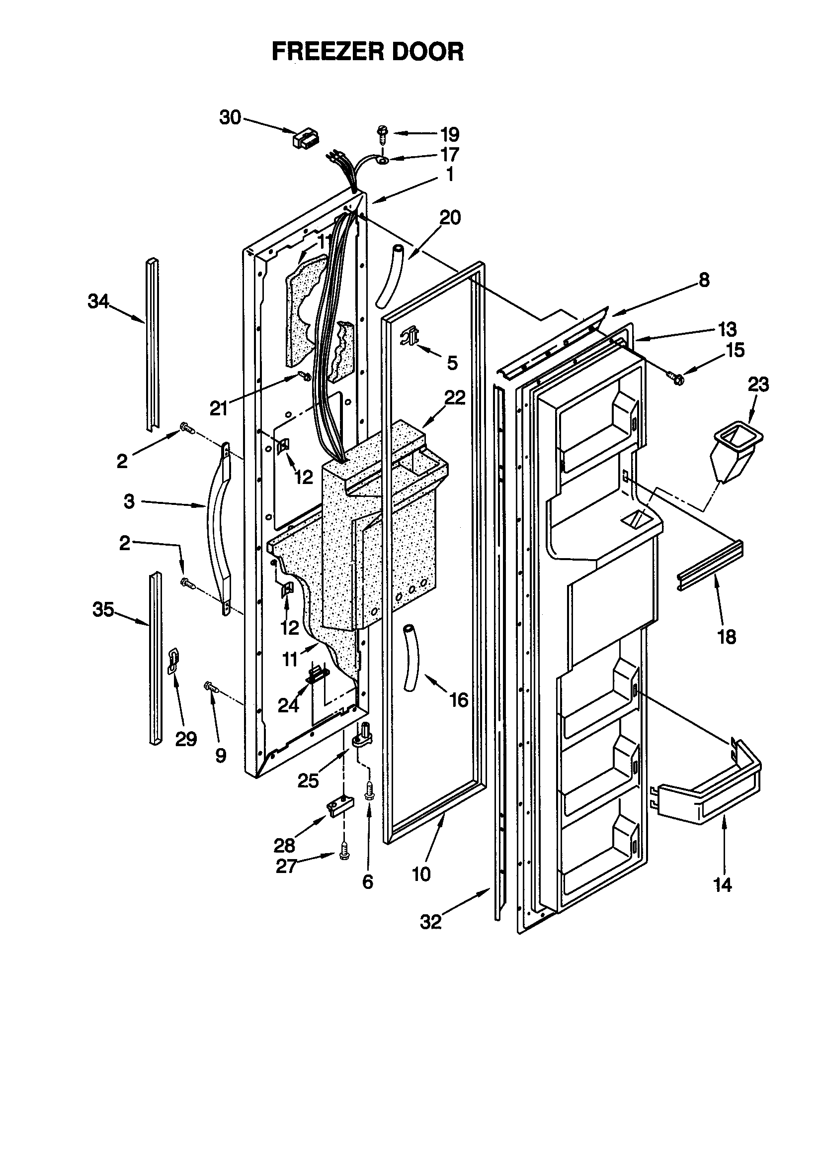 Kenmore 10659082891 freezer door diagram