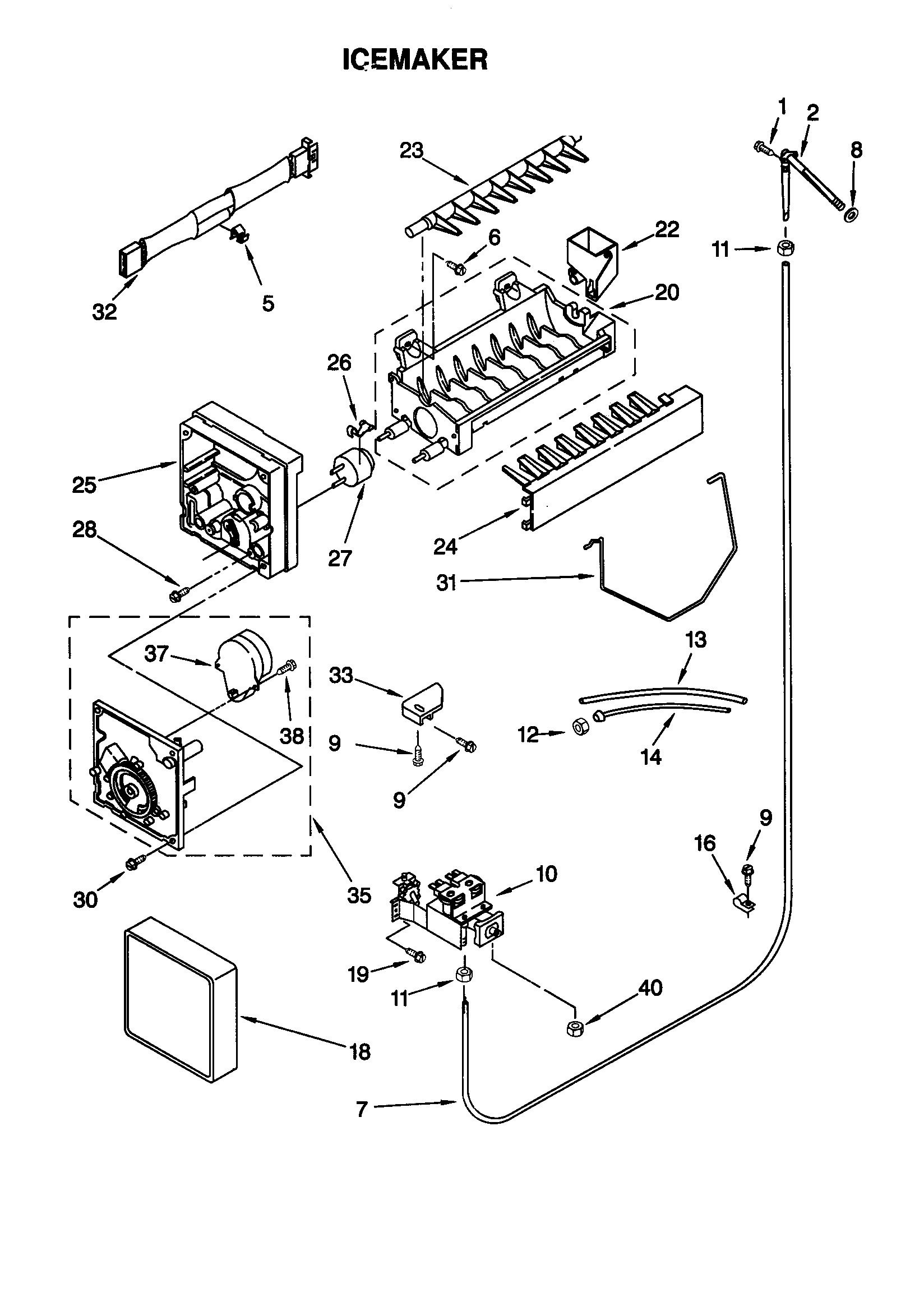 Kenmore 10659082891 icemaker diagram
