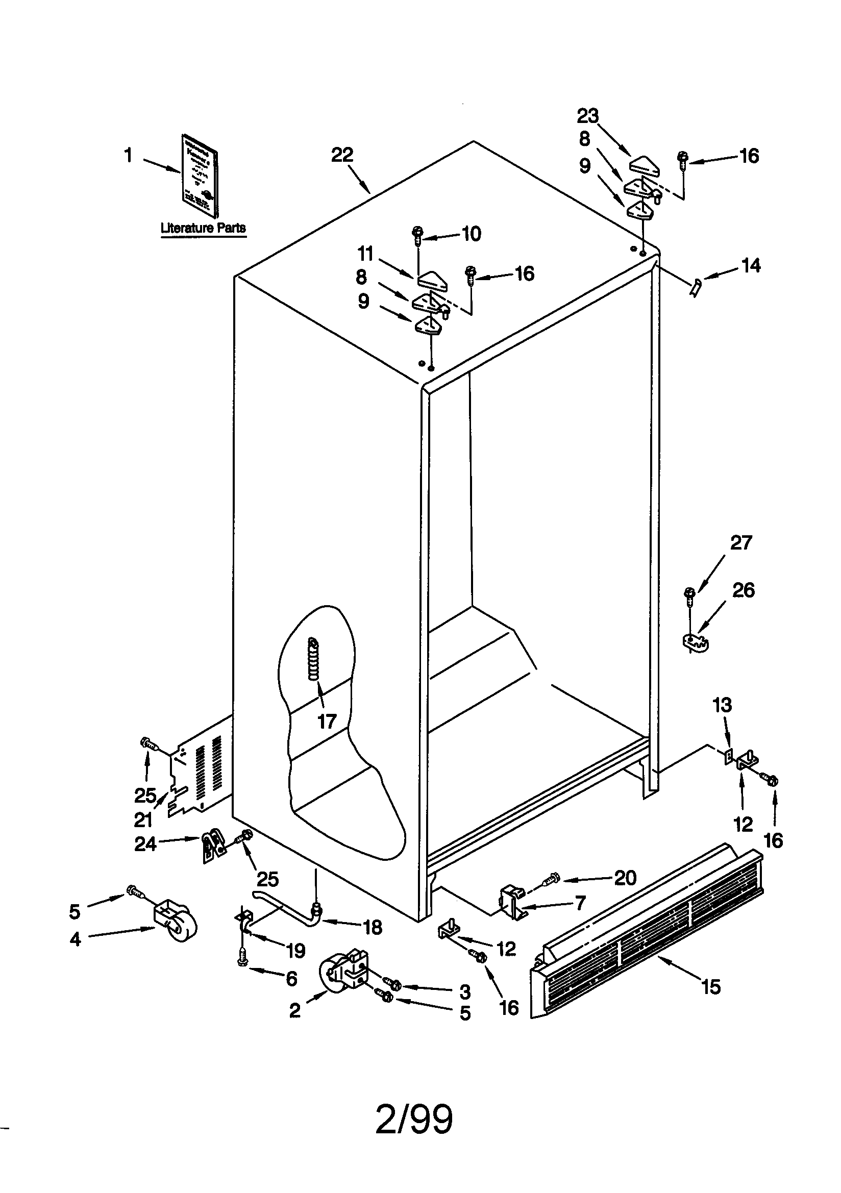 Kenmore 10659222990 cabinet diagram