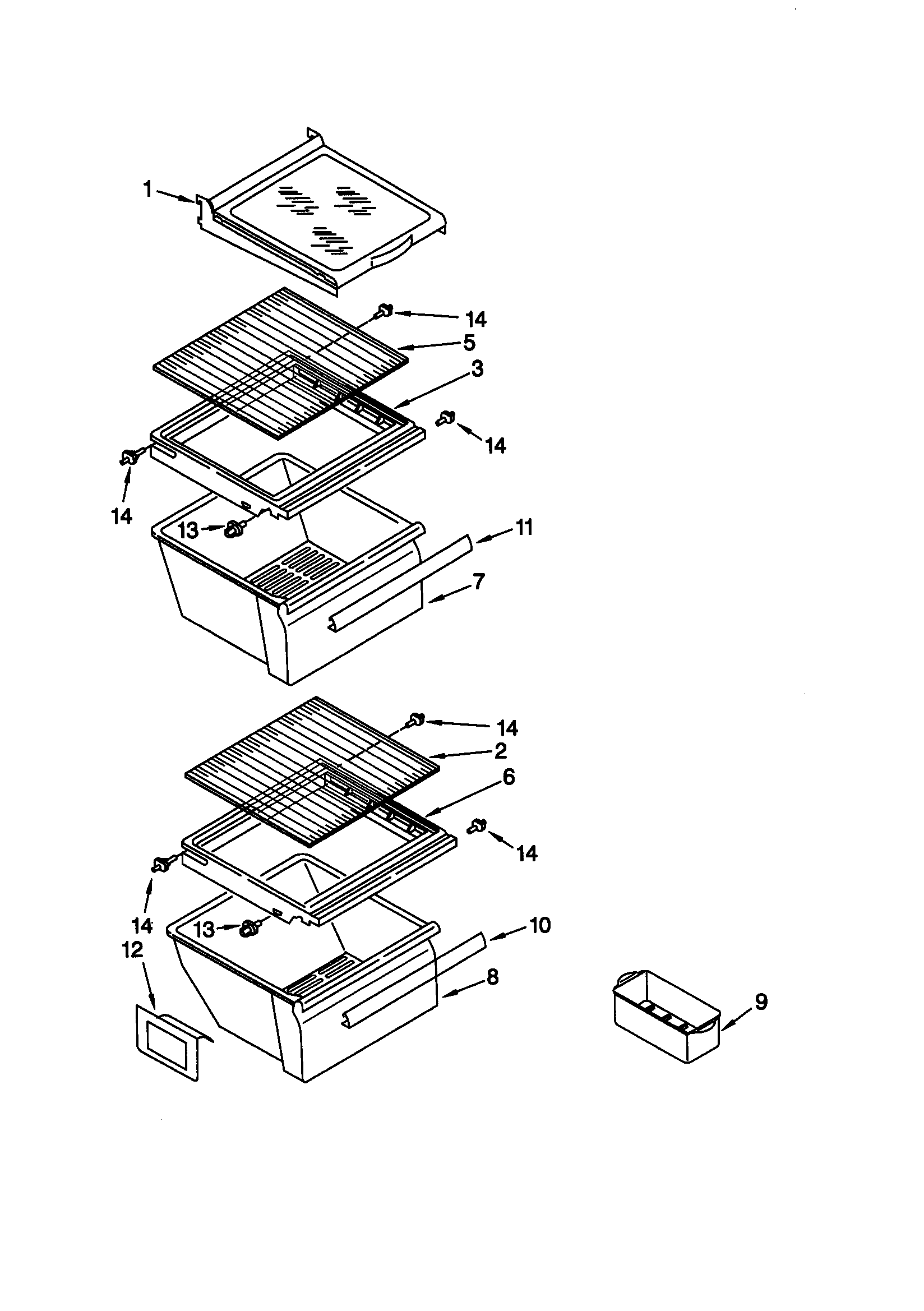 Kenmore 10659222990 refrigerator shelf diagram