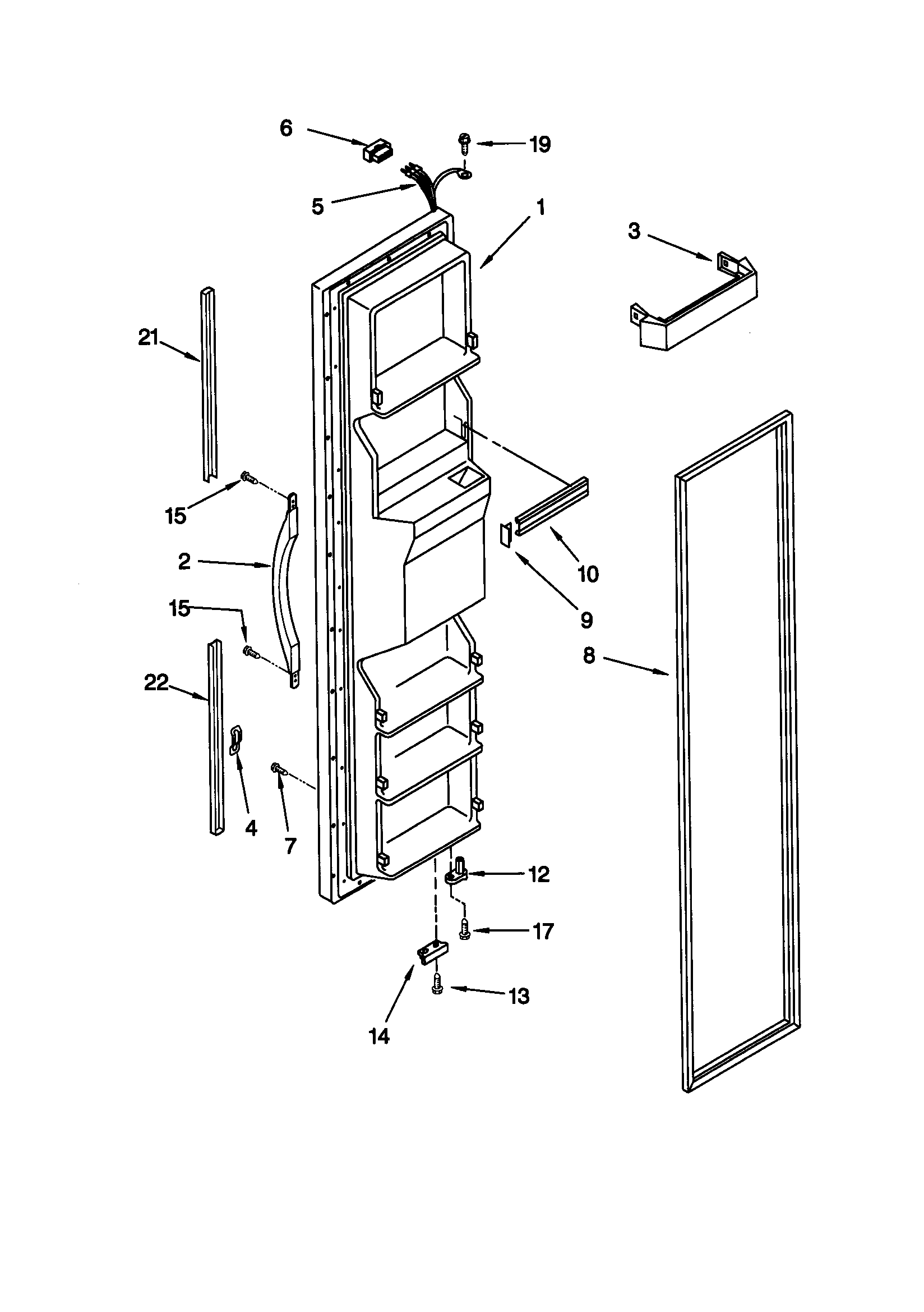 Kenmore 10659222990 freezer door diagram