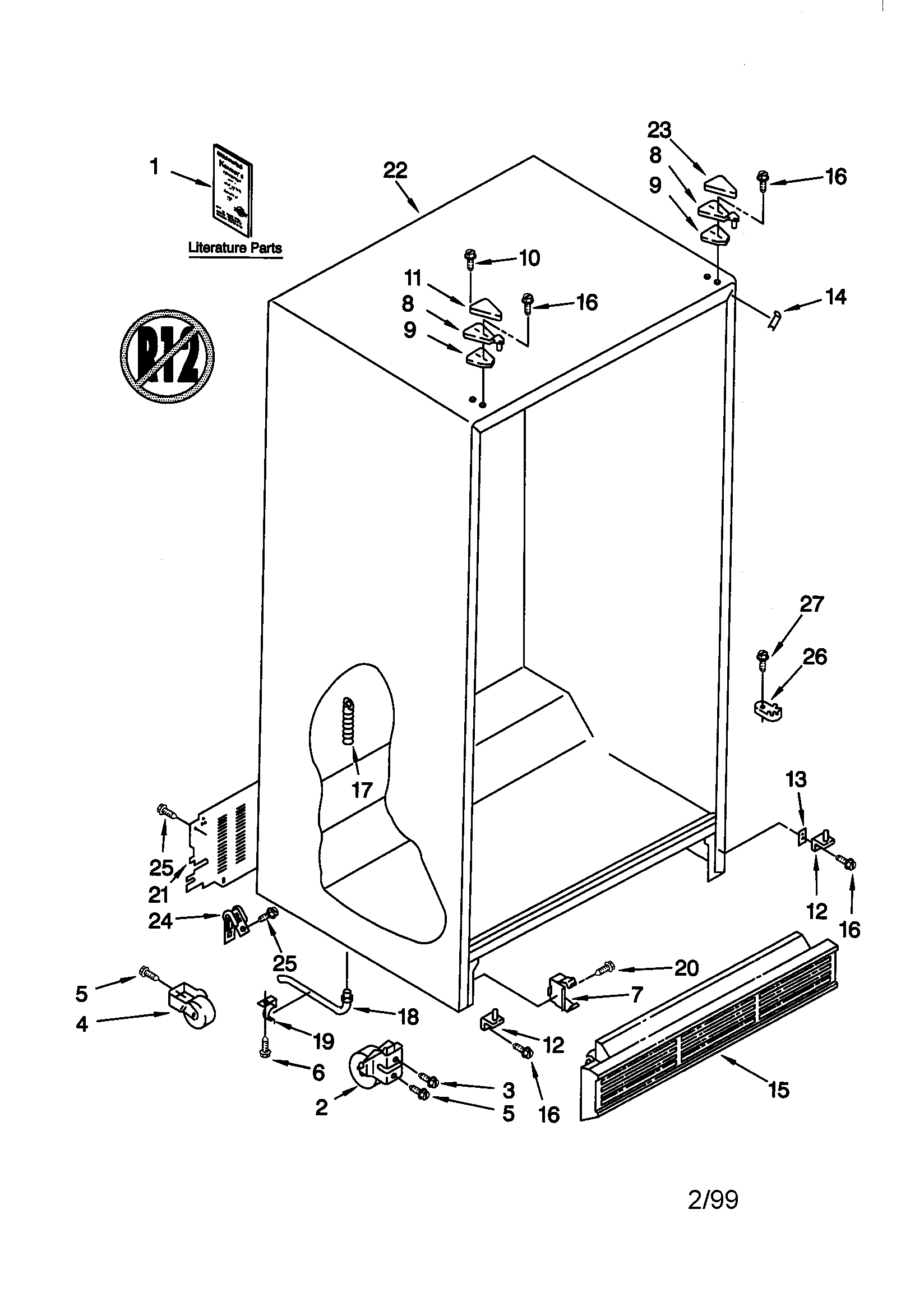 Kenmore 10659028990 cabinet diagram