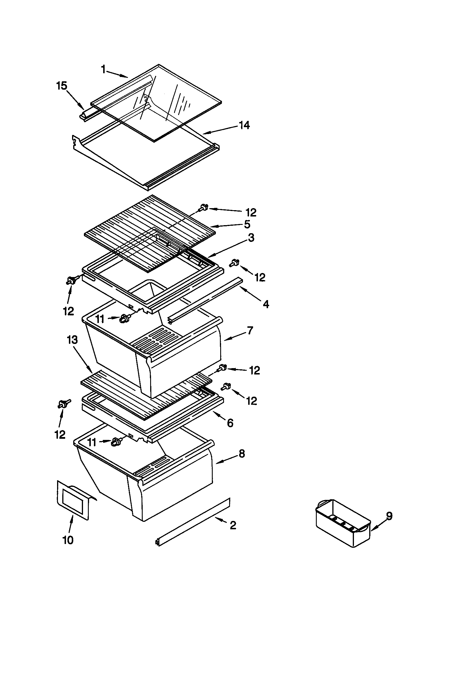 Kenmore 10659028990 refrigerator shelf diagram