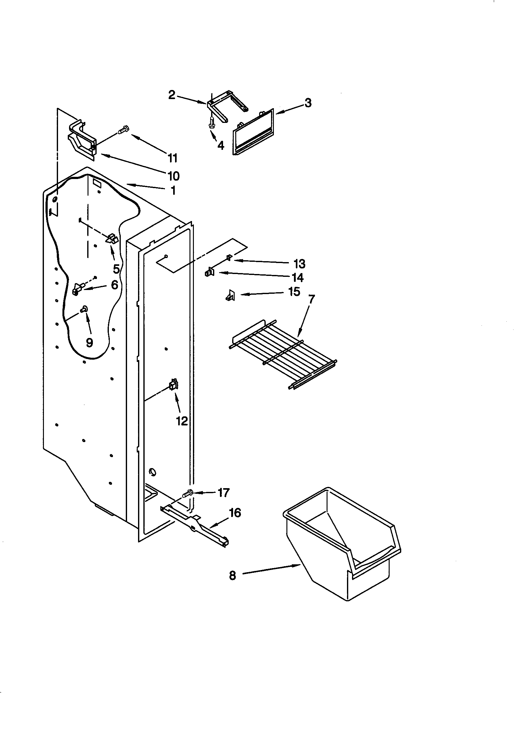 Kenmore 10659028990 freezer liner diagram