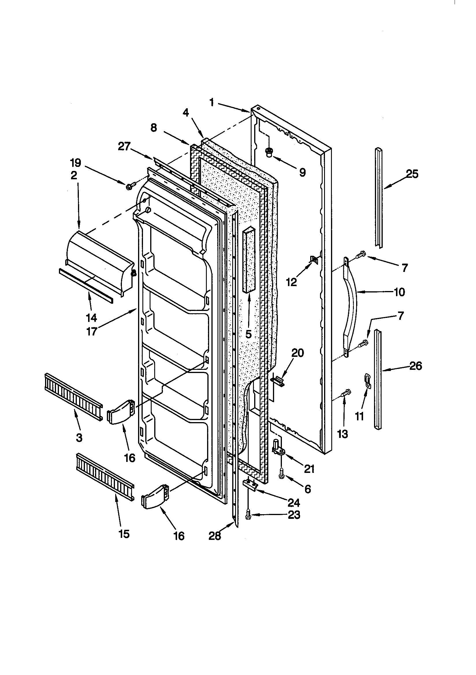 Kenmore 10659028990 refrigerator door diagram