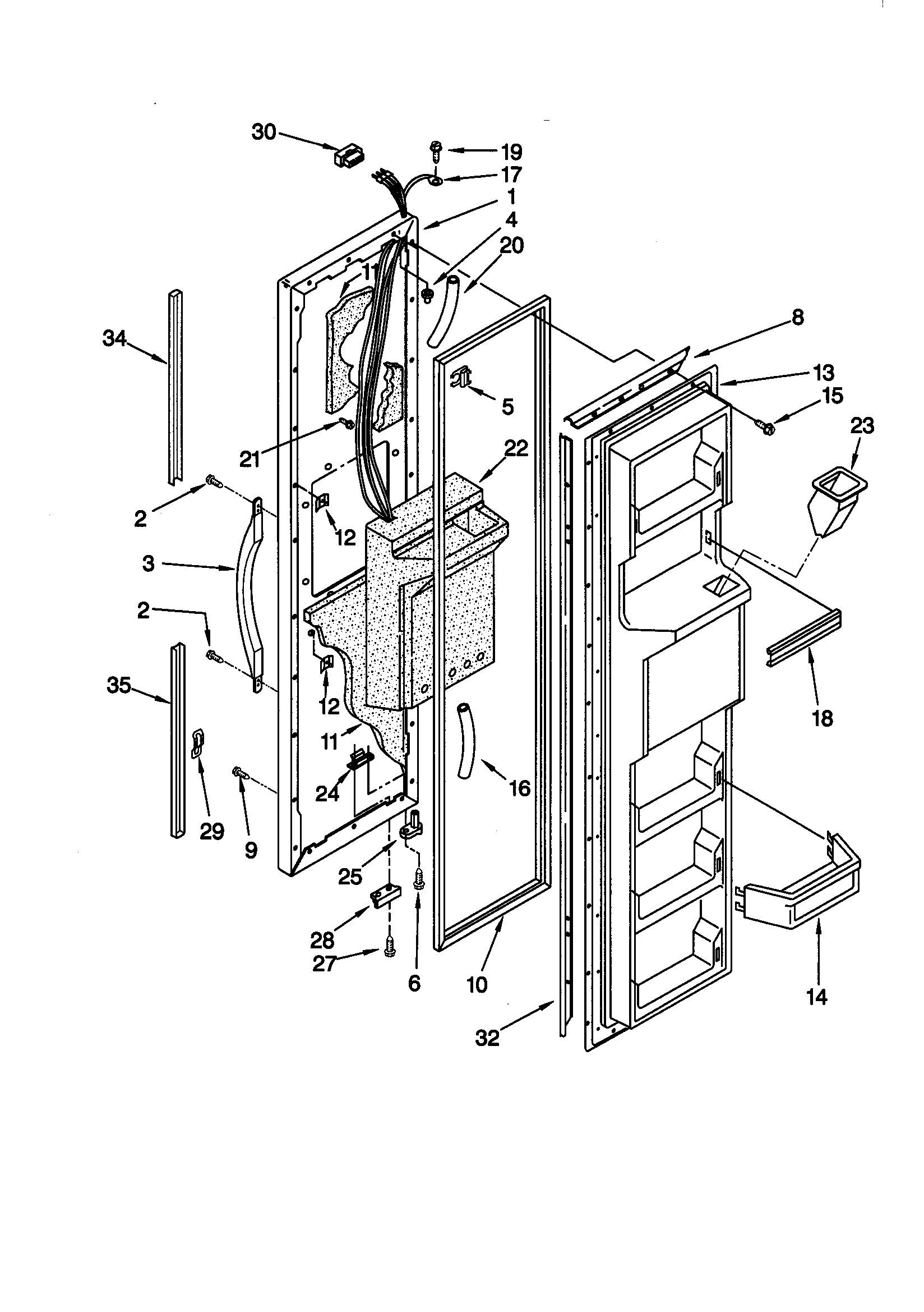 Kenmore 10659028990 freezer door diagram