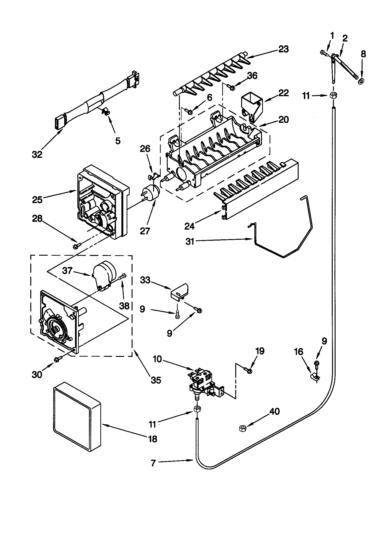 Kenmore 10659028990 icemaker diagram