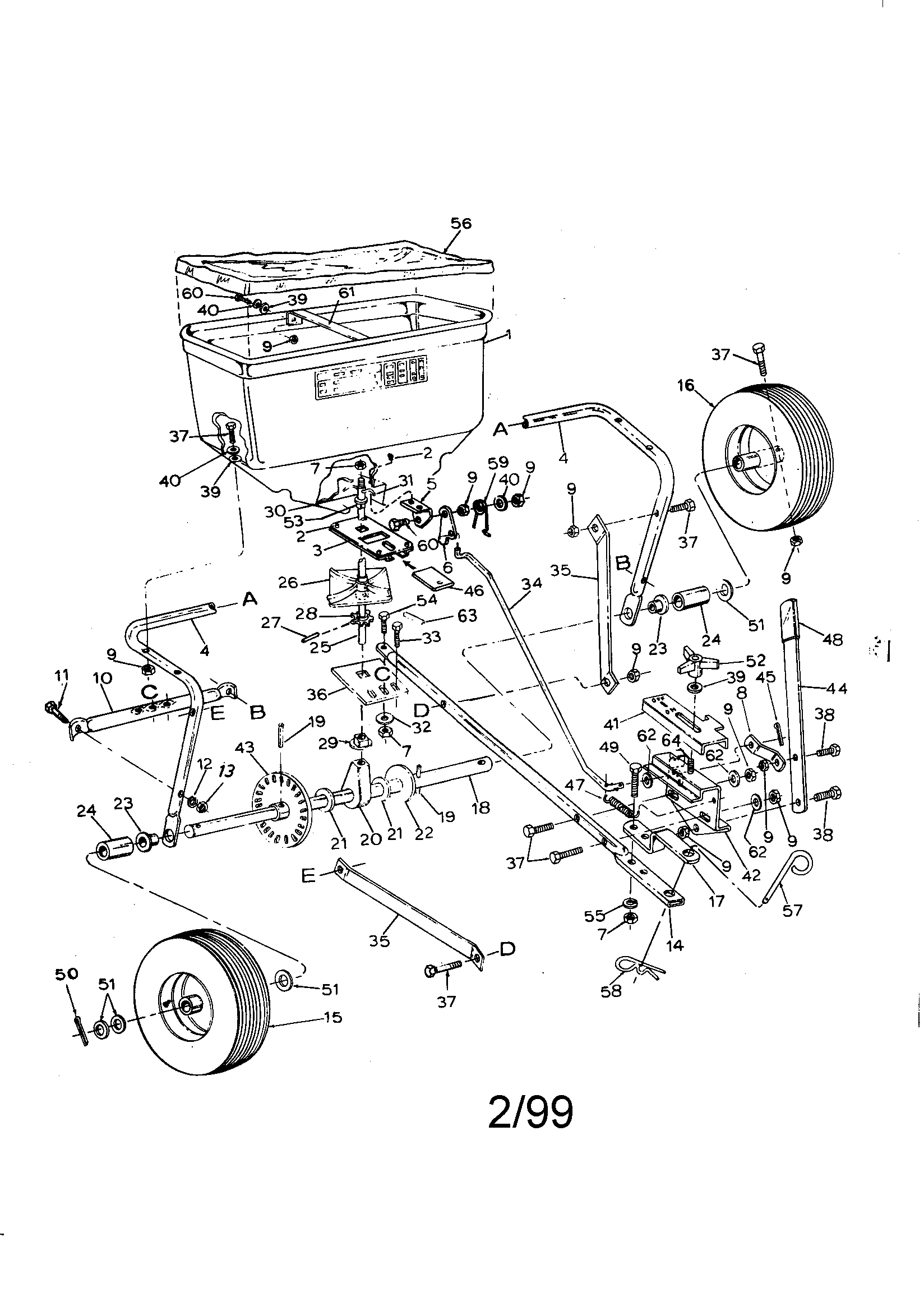Craftsman 486243953 broadcast spreader diagram
