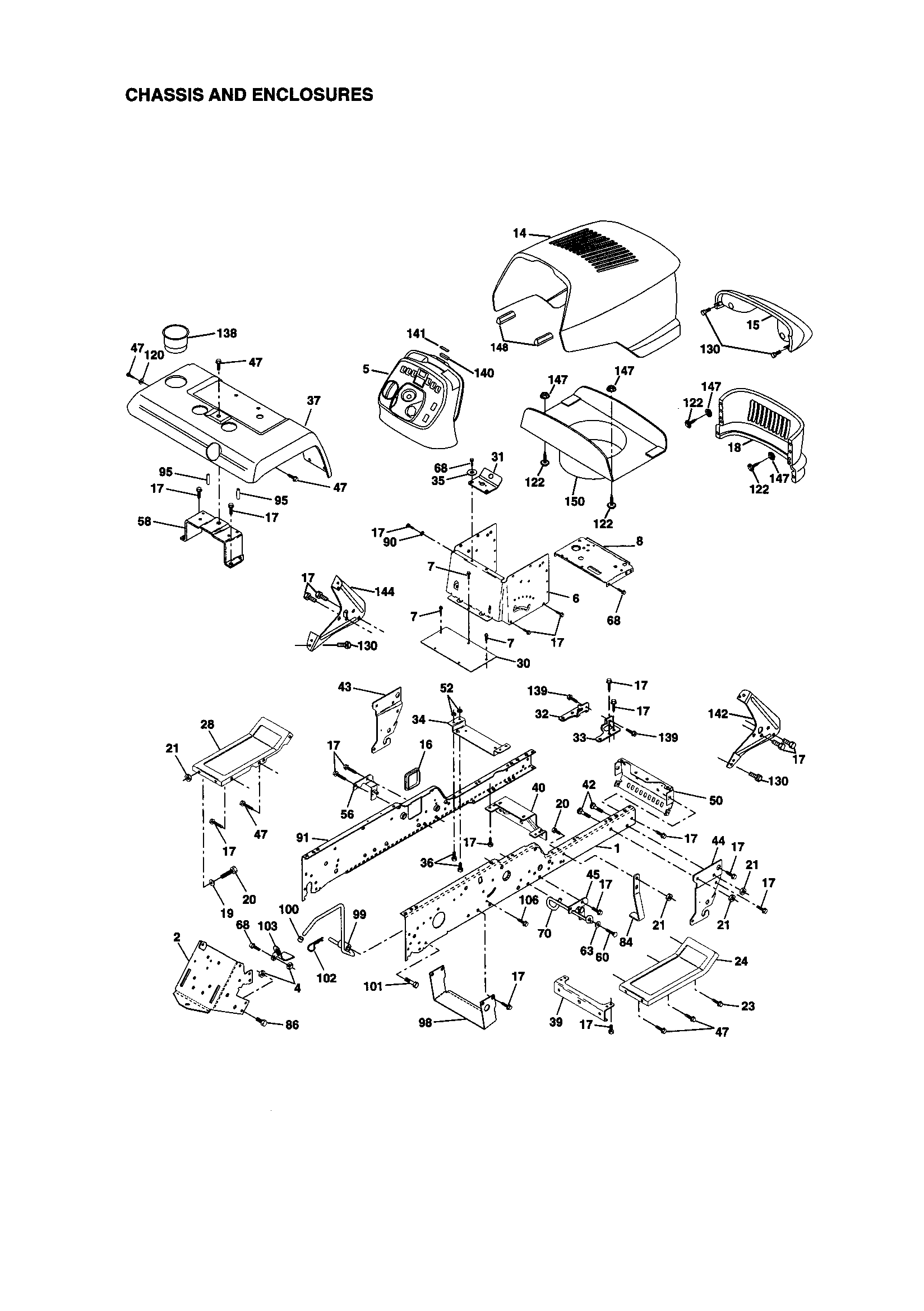 Craftsman 917273061 chassis and enclosures diagram