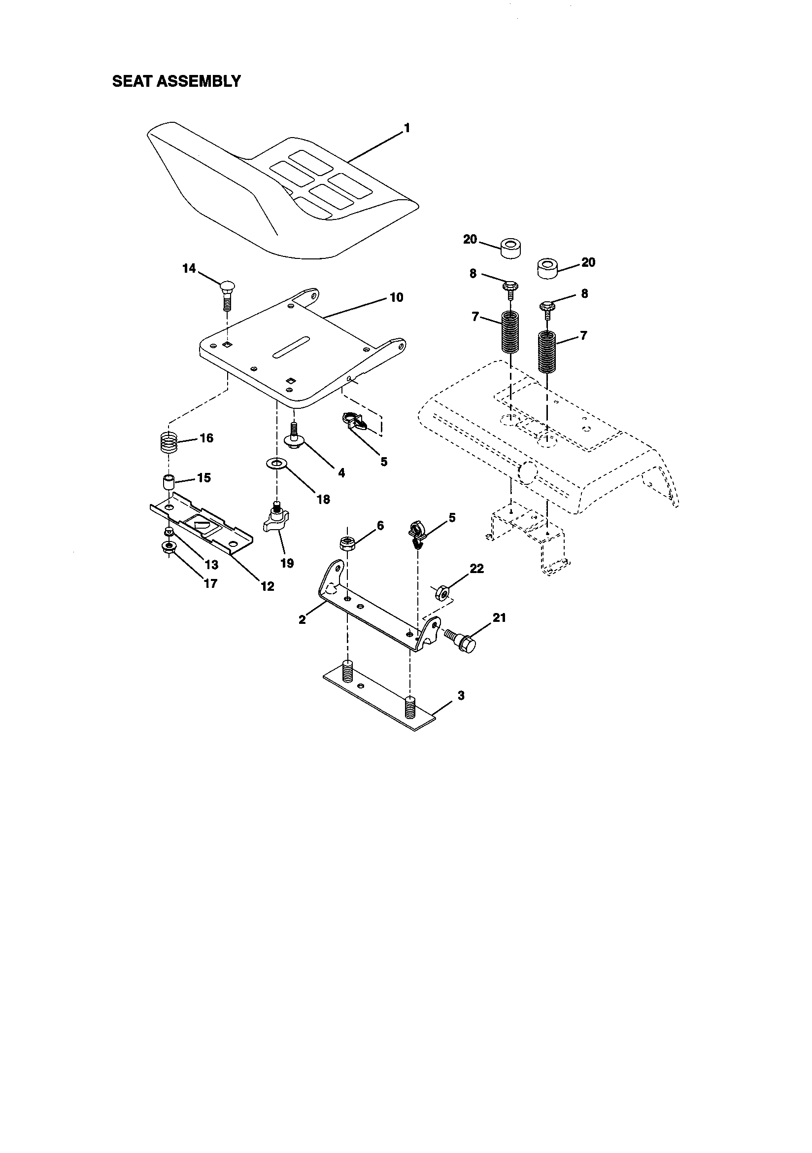Craftsman 917273061 seat assembly diagram