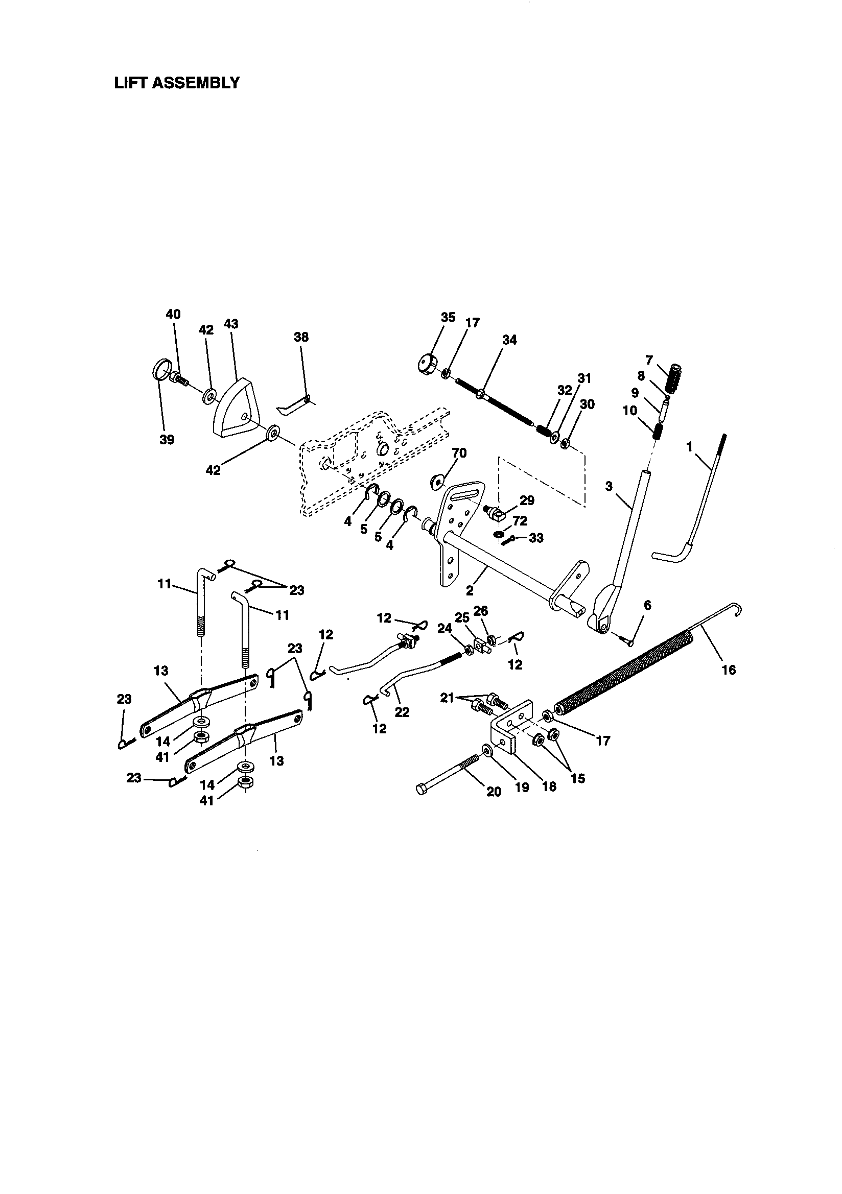 Craftsman 917273061 lift assembly diagram