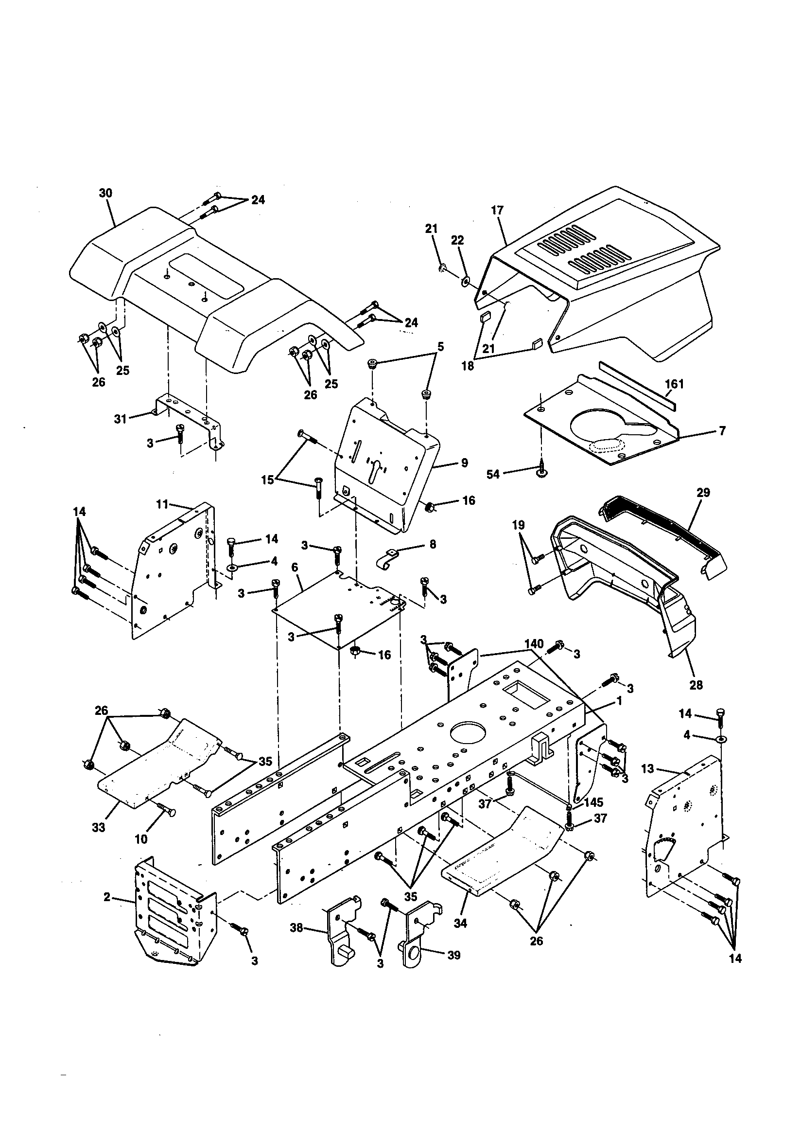 Craftsman 917259140 chassis and enclosures diagram