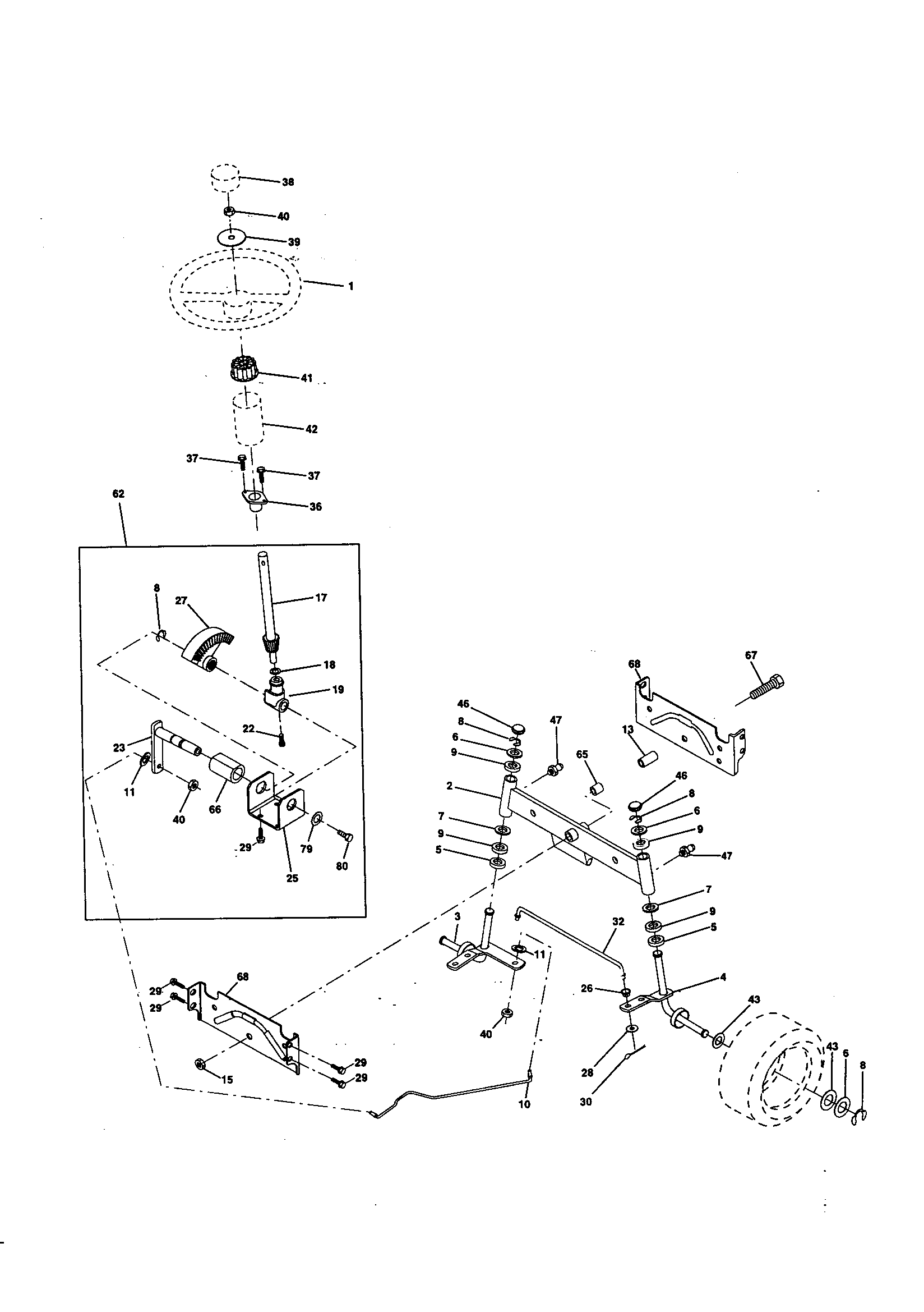 Craftsman 917259140 steering assembly diagram