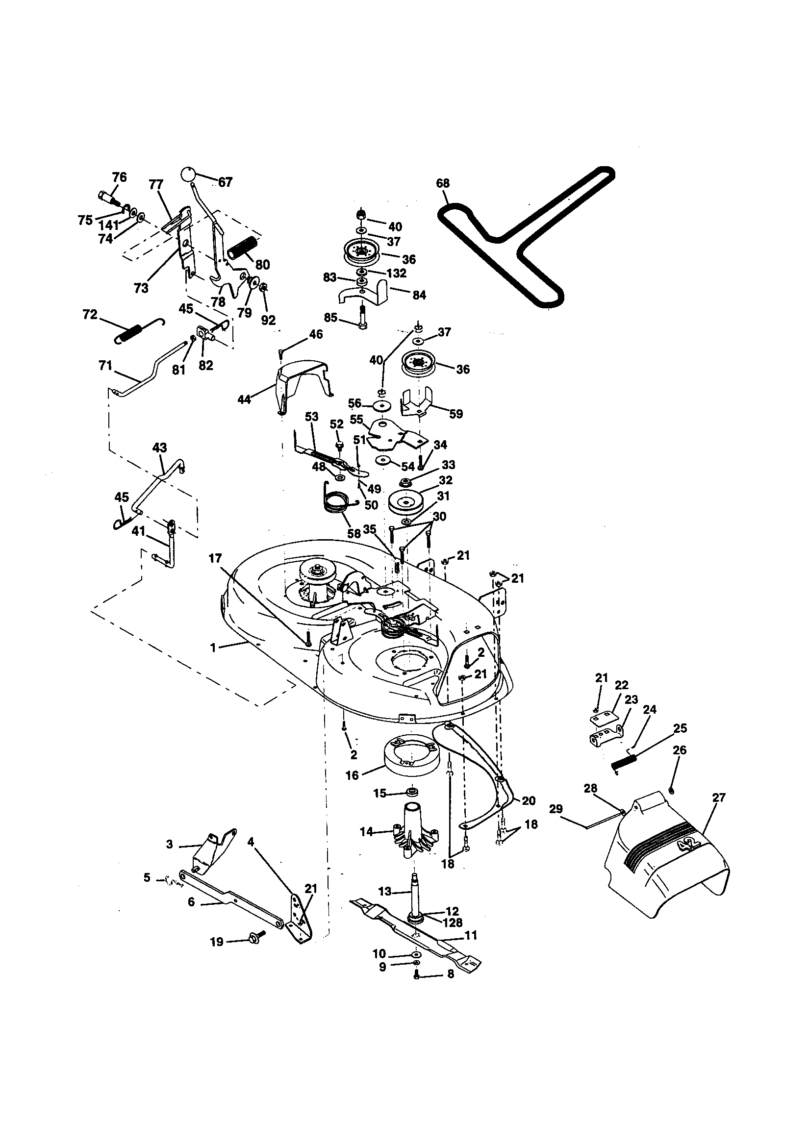Craftsman 917259140 mower deck diagram