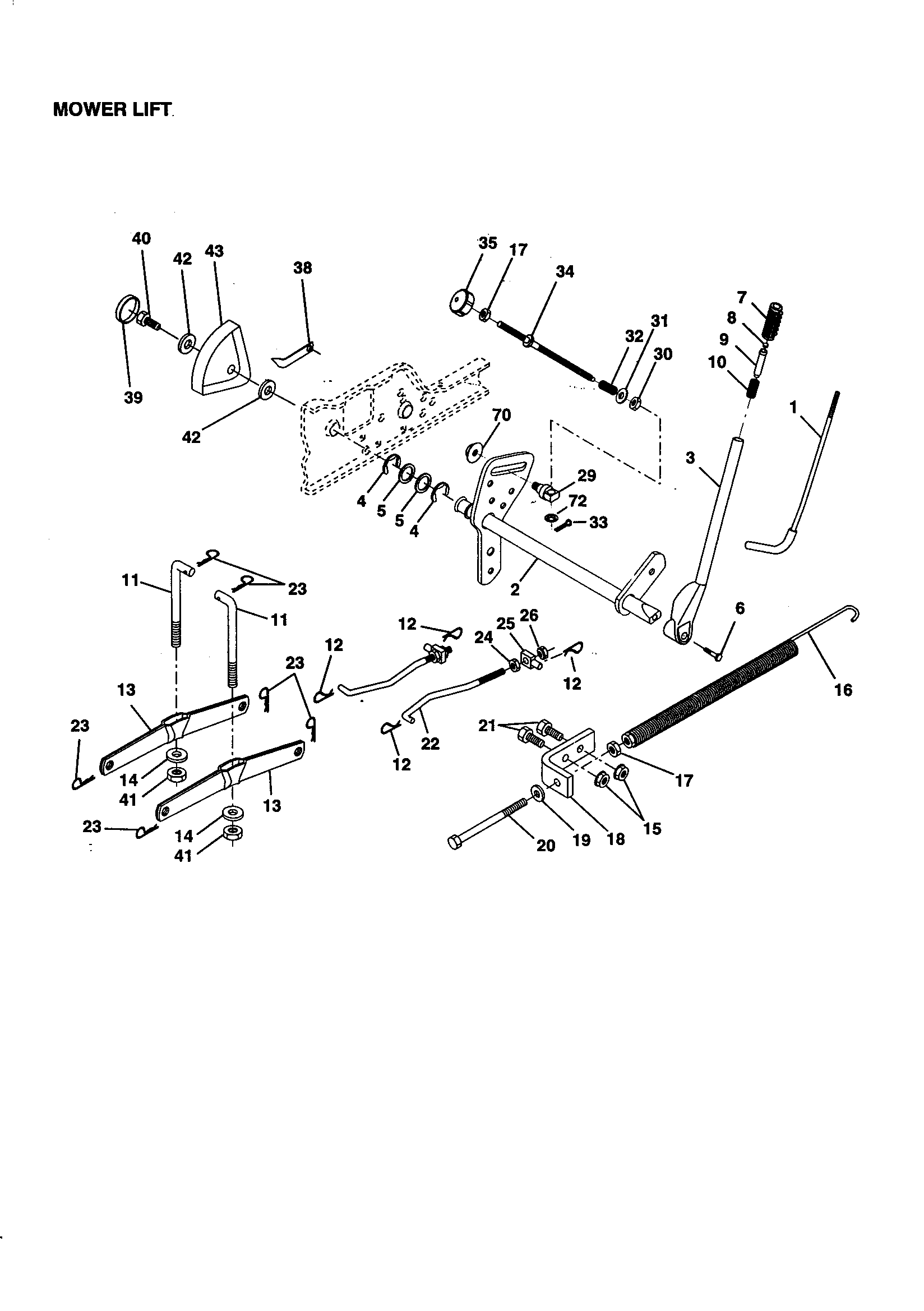 Craftsman 917259860 mower lift diagram