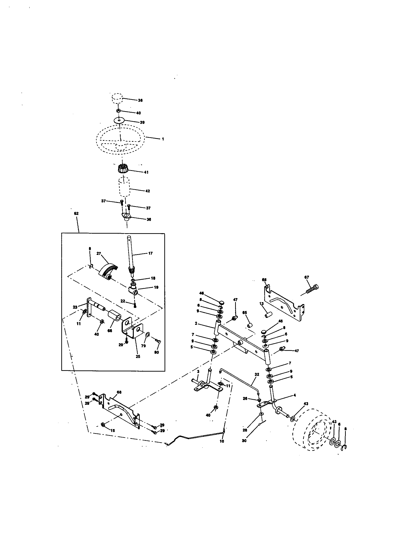 Craftsman 917259130 steering assembly diagram