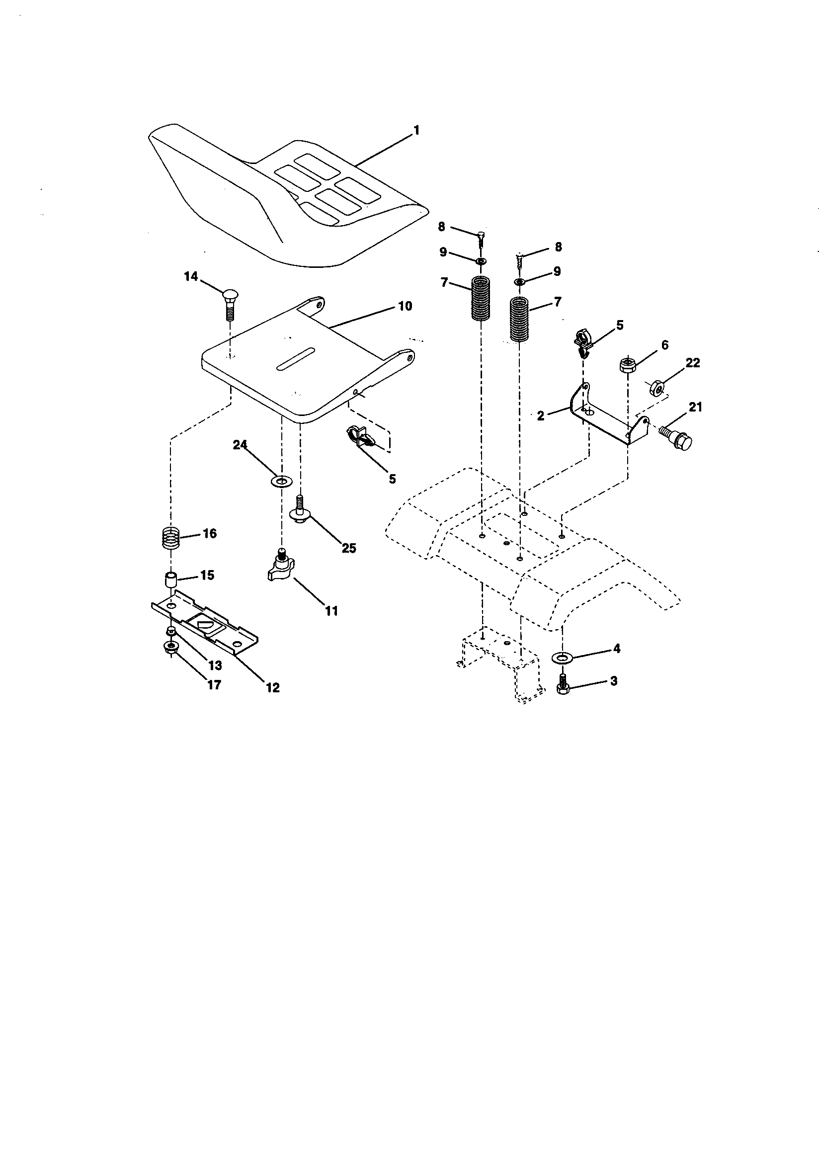 Craftsman 917259130 seat assembly diagram