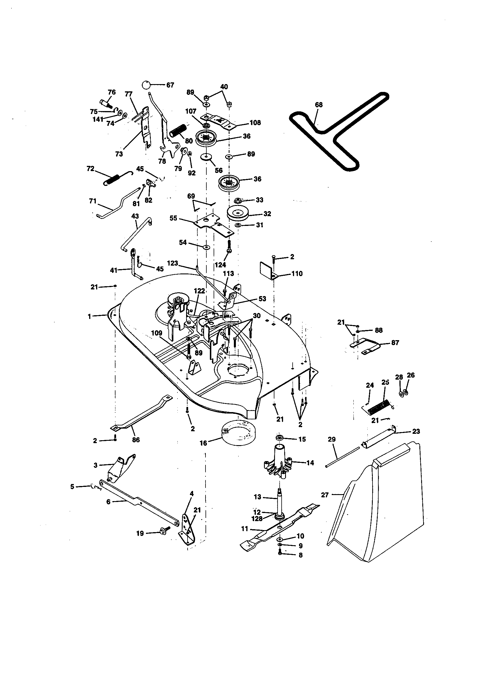 Craftsman 917259130 mower deck diagram