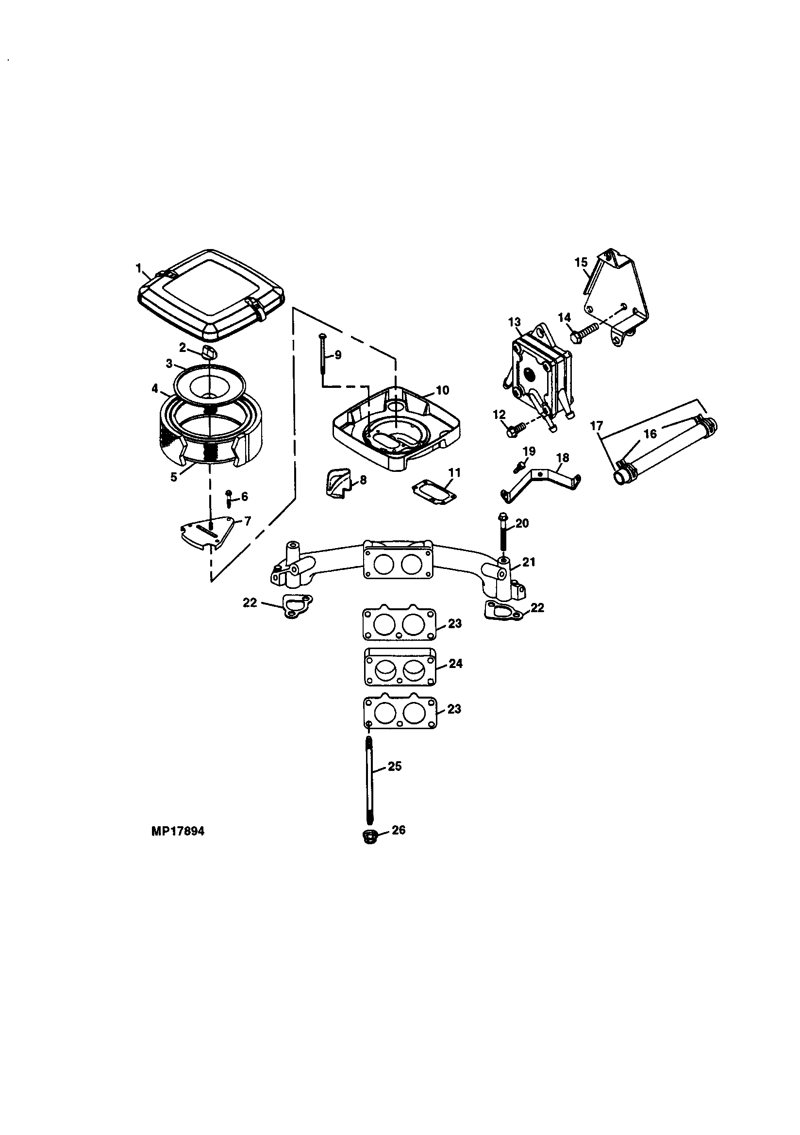 Sabre M02048HXXXXXX air filter and fuel pump diagram