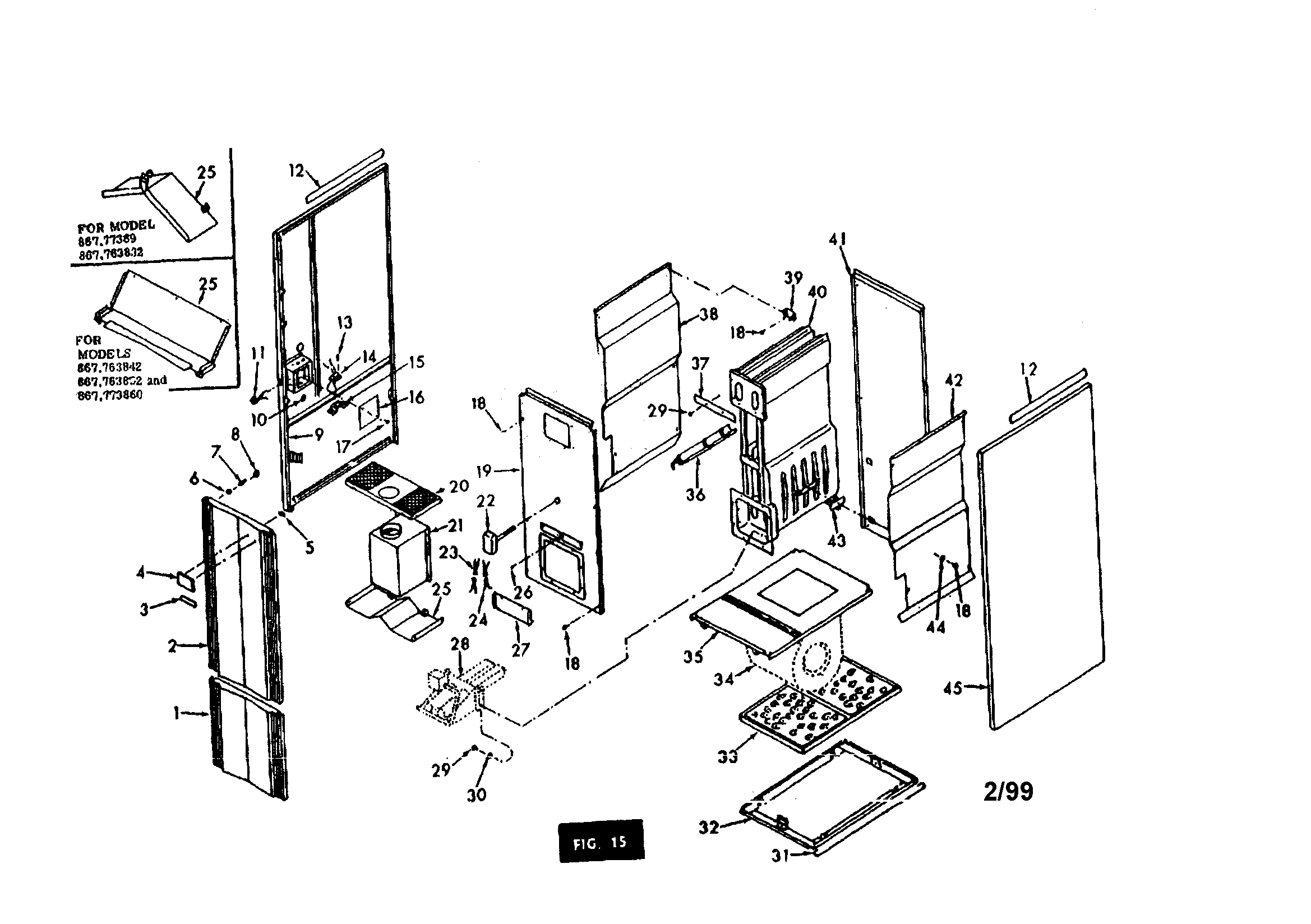 Kenmore 867773860 fig.15 furnace assemblies diagram