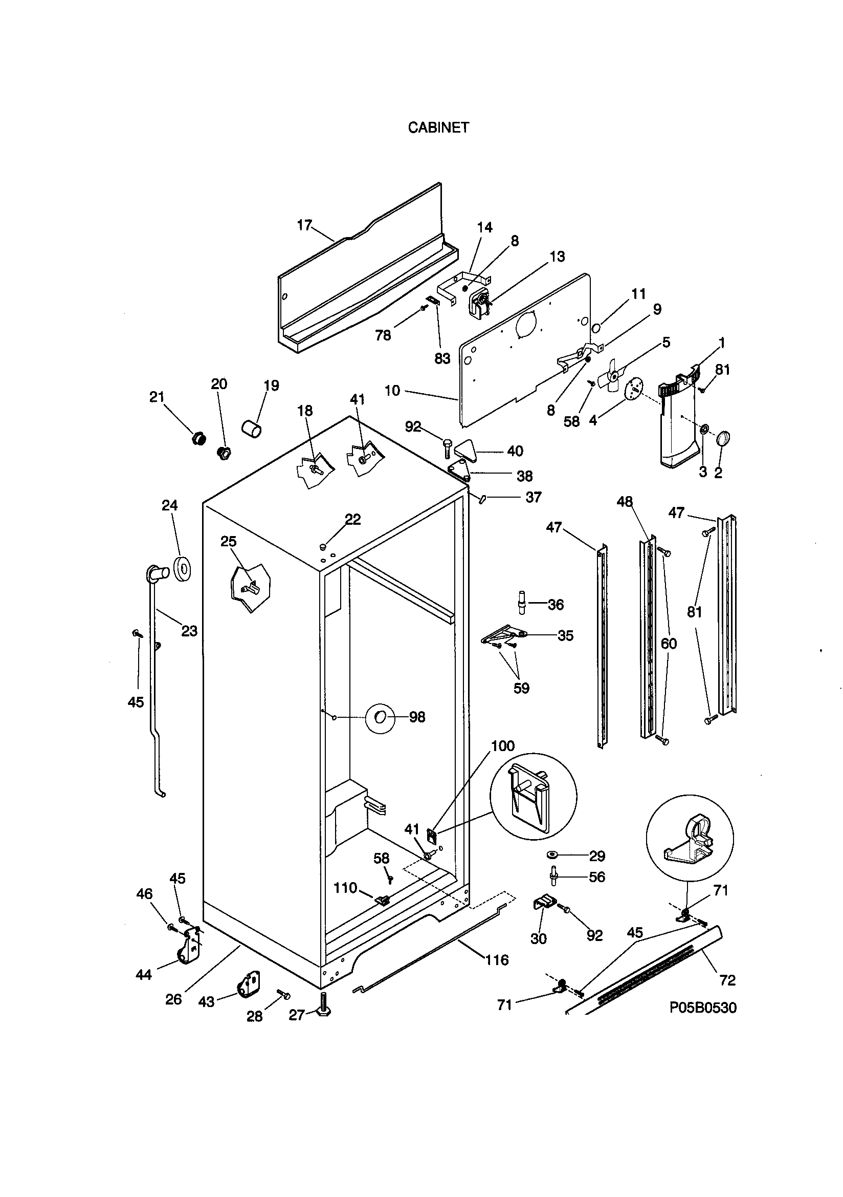 Kenmore 25379152990 cabinet diagram
