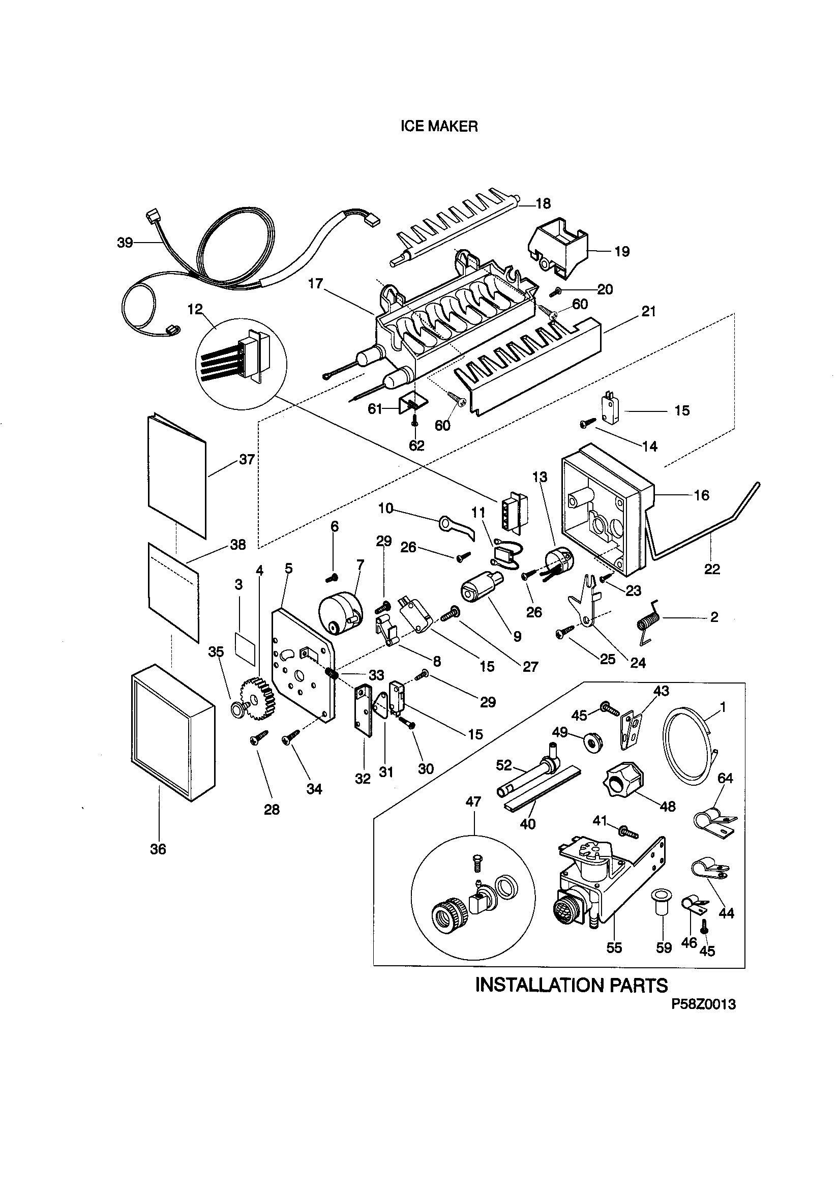 Kenmore 25379152990 ice maker diagram