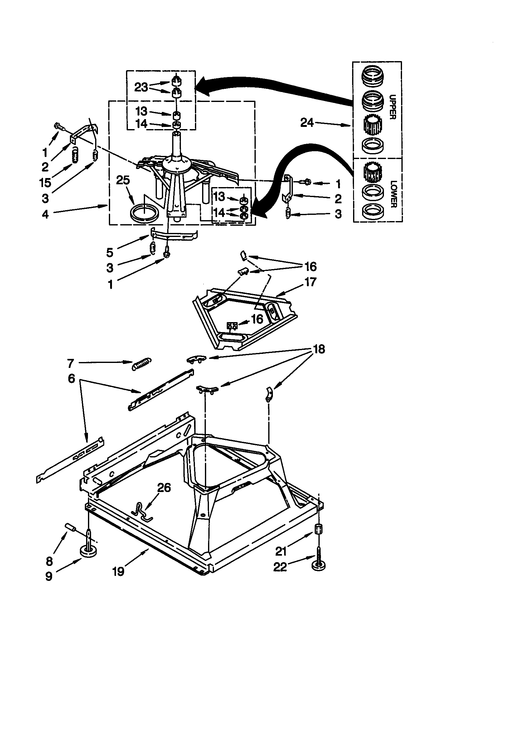 Whirlpool LXR9200HQ0 machine base diagram