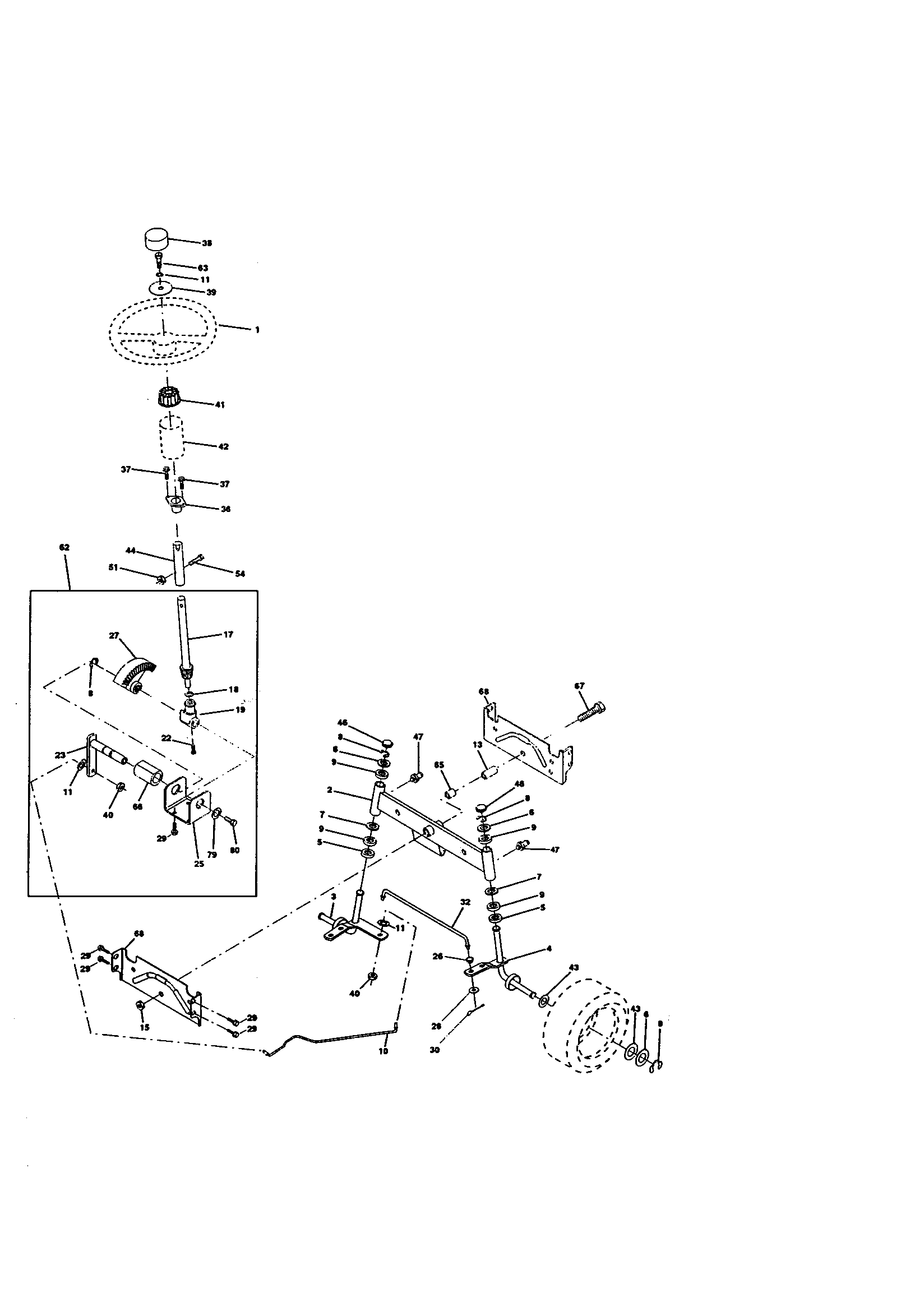 Craftsman 917270830 steering assembly diagram
