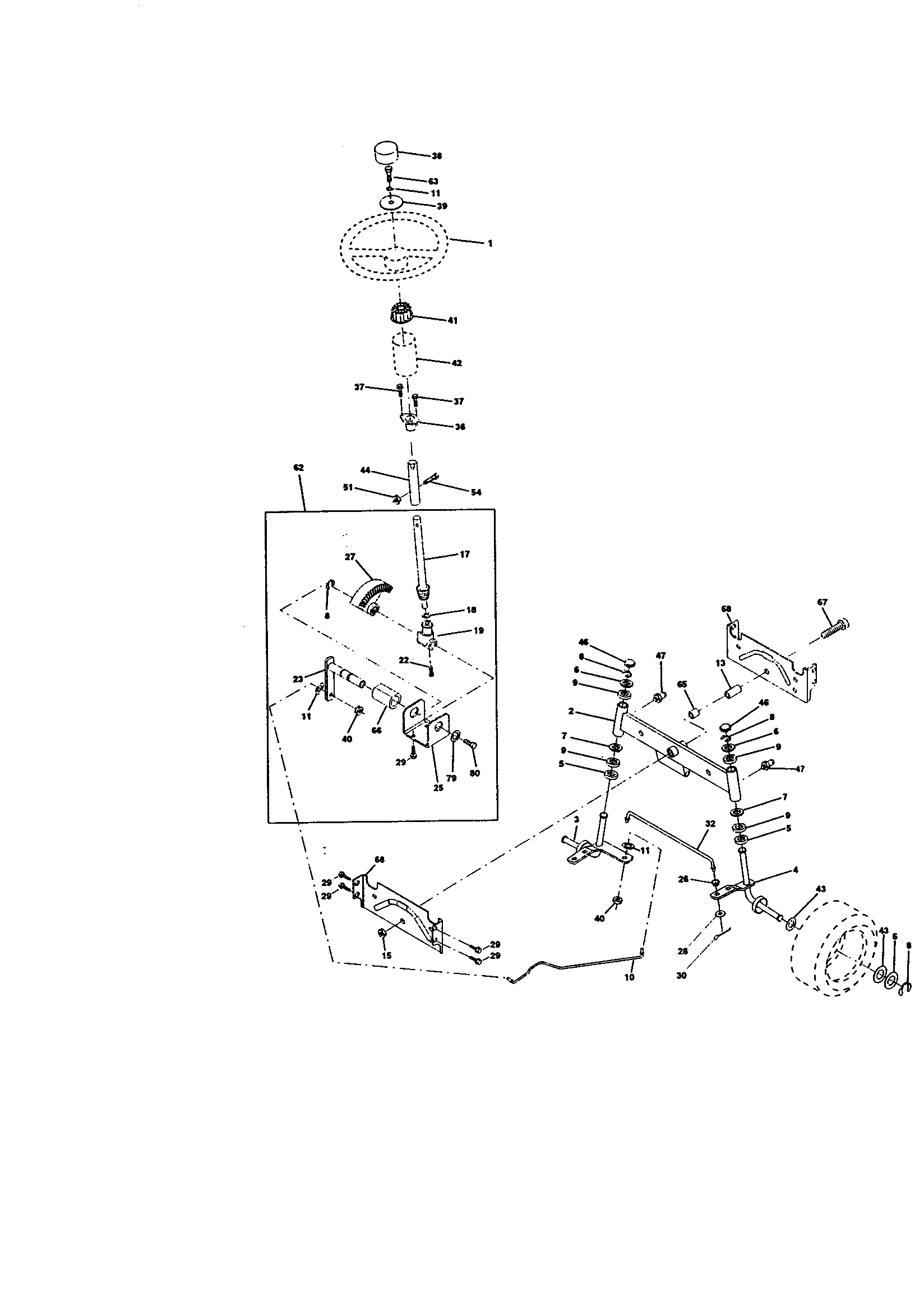 Craftsman 917270840 steering assembly diagram