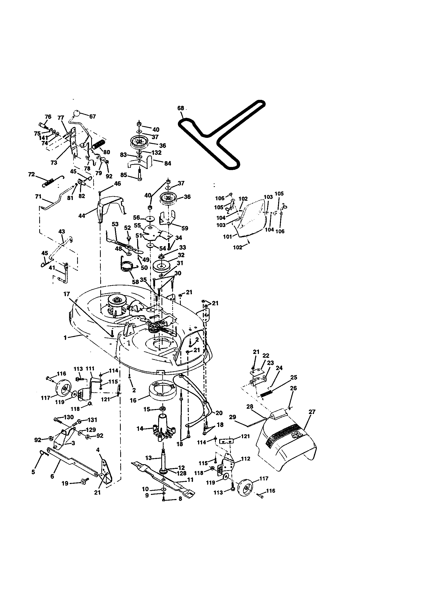 Craftsman 917270840 mower deck diagram