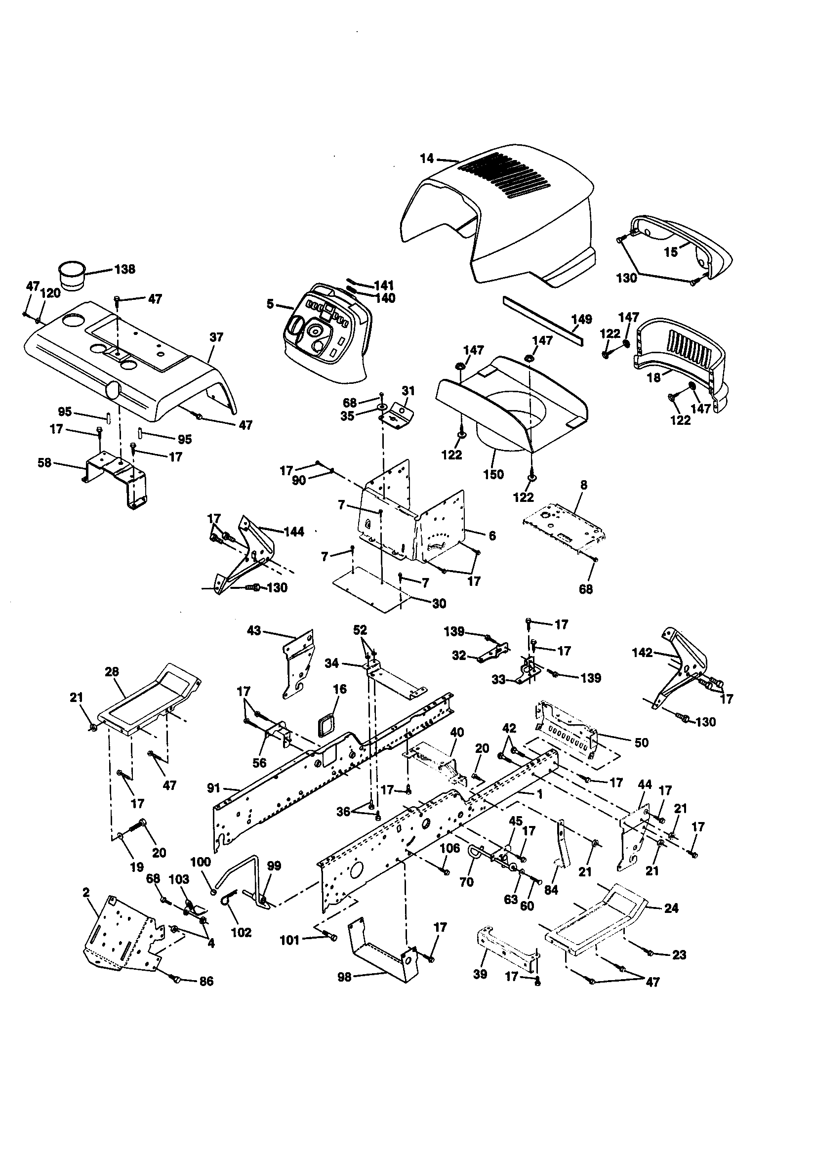 Craftsman 944609900 chassis and enclosures diagram