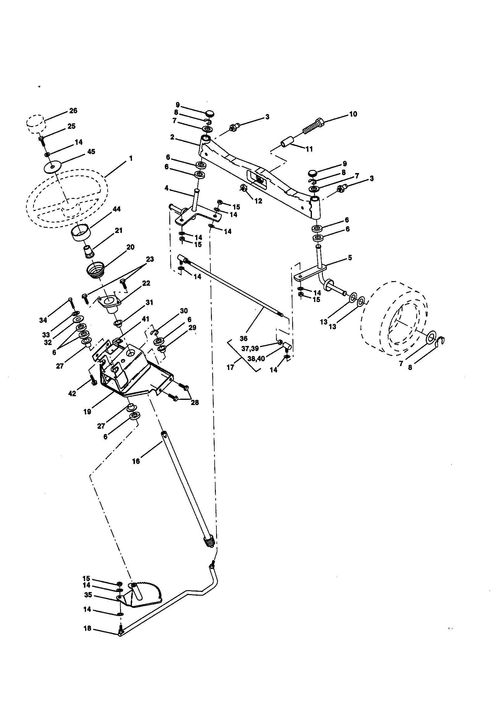Craftsman 944609900 steering assembly diagram