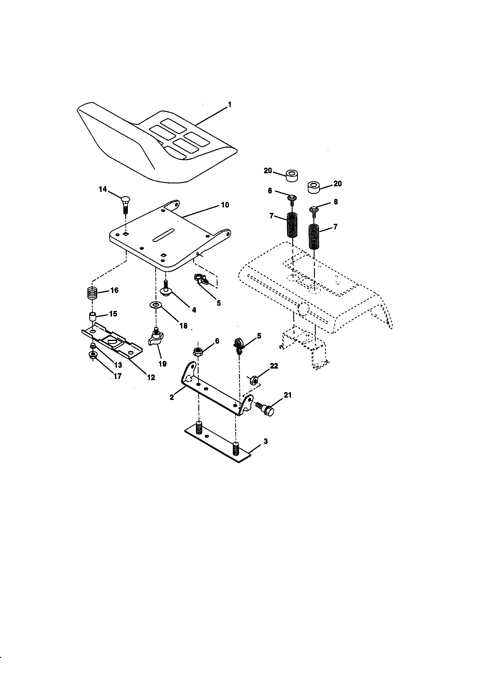 Craftsman 944609900 seat assembly diagram