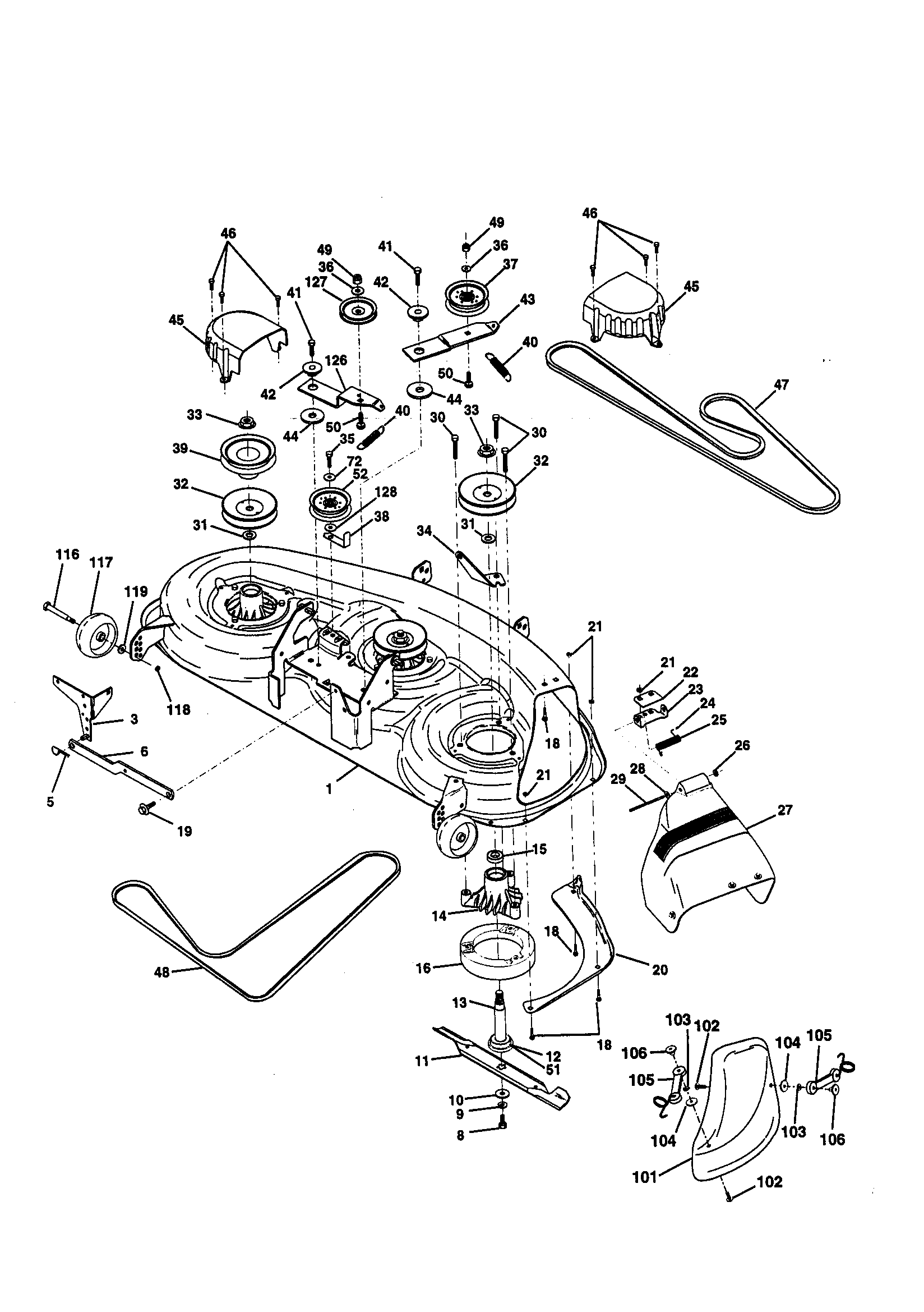Craftsman 944609900 mower deck diagram