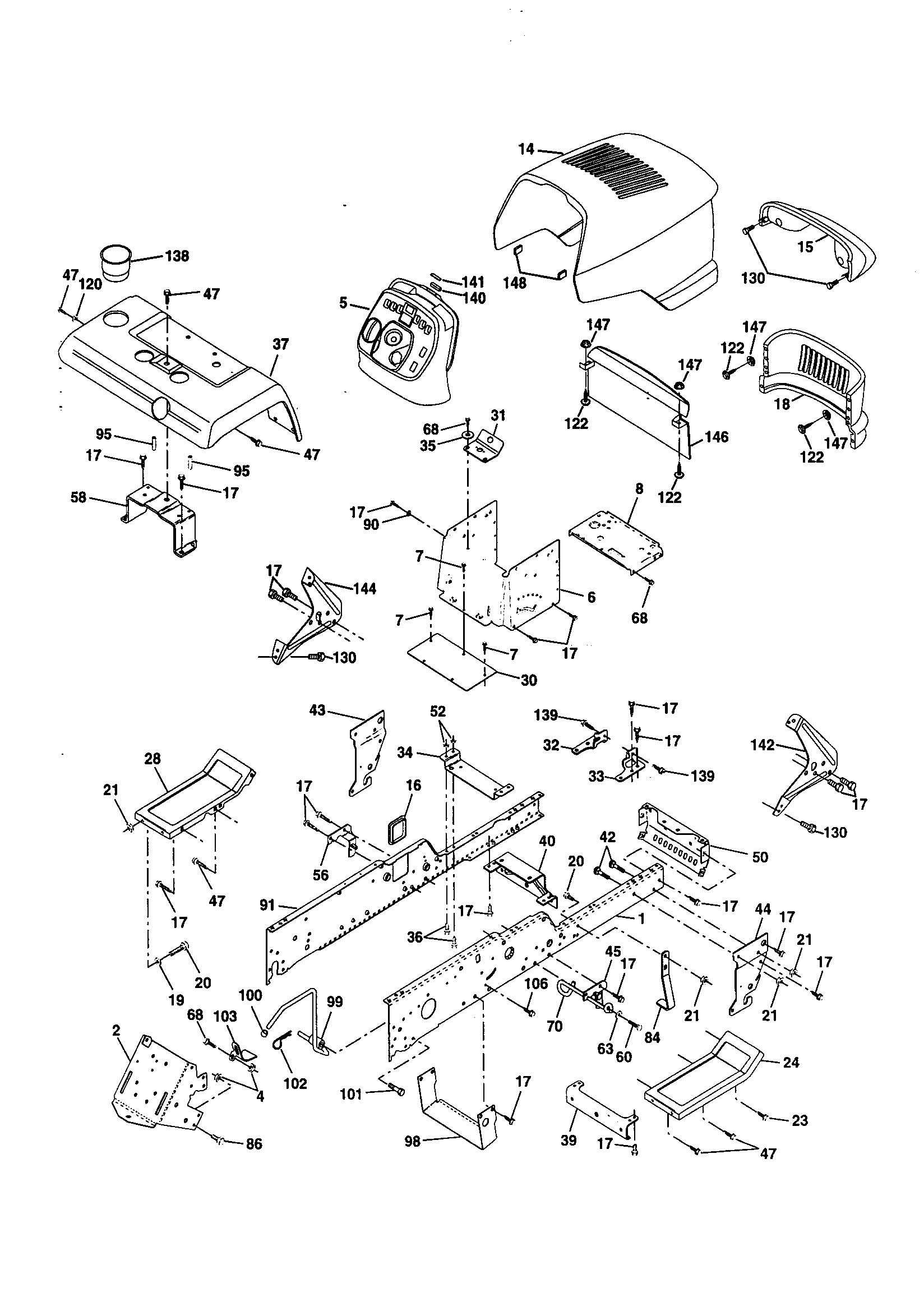 Craftsman 944609940 chassis and enclosures diagram