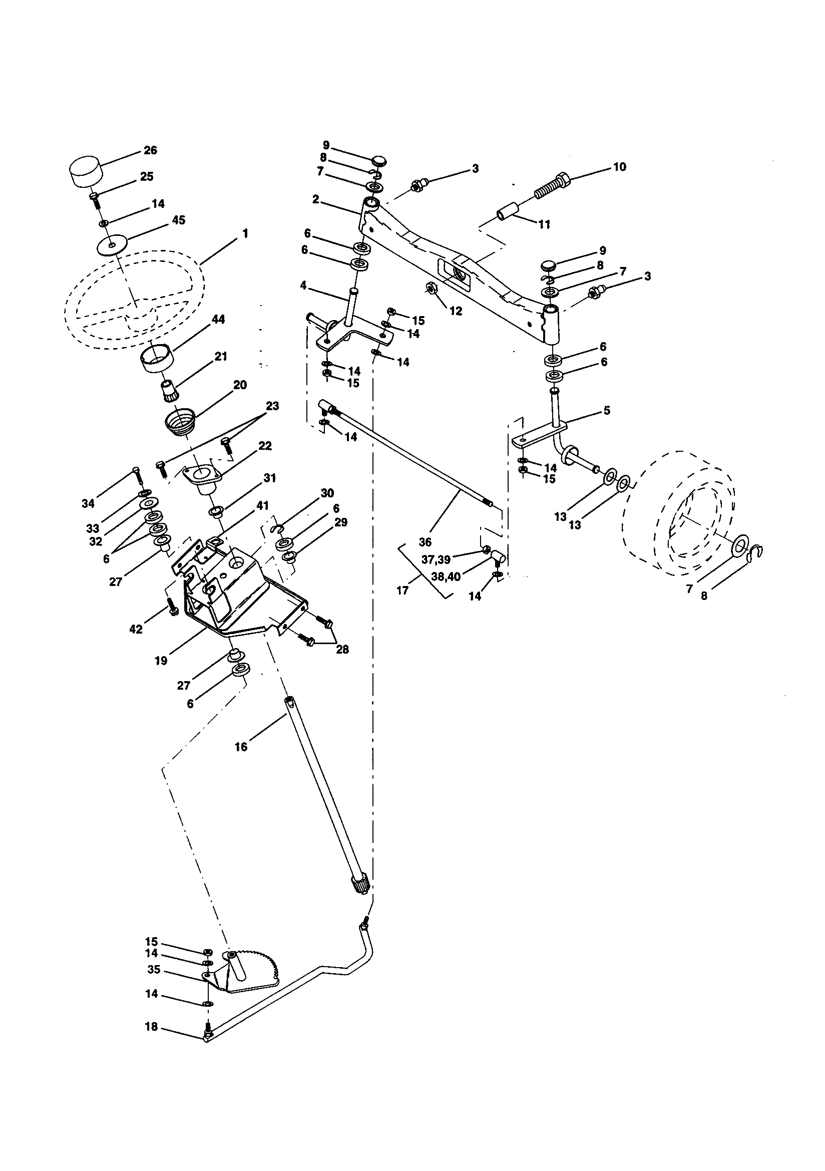 Craftsman 944609940 steering assembly diagram
