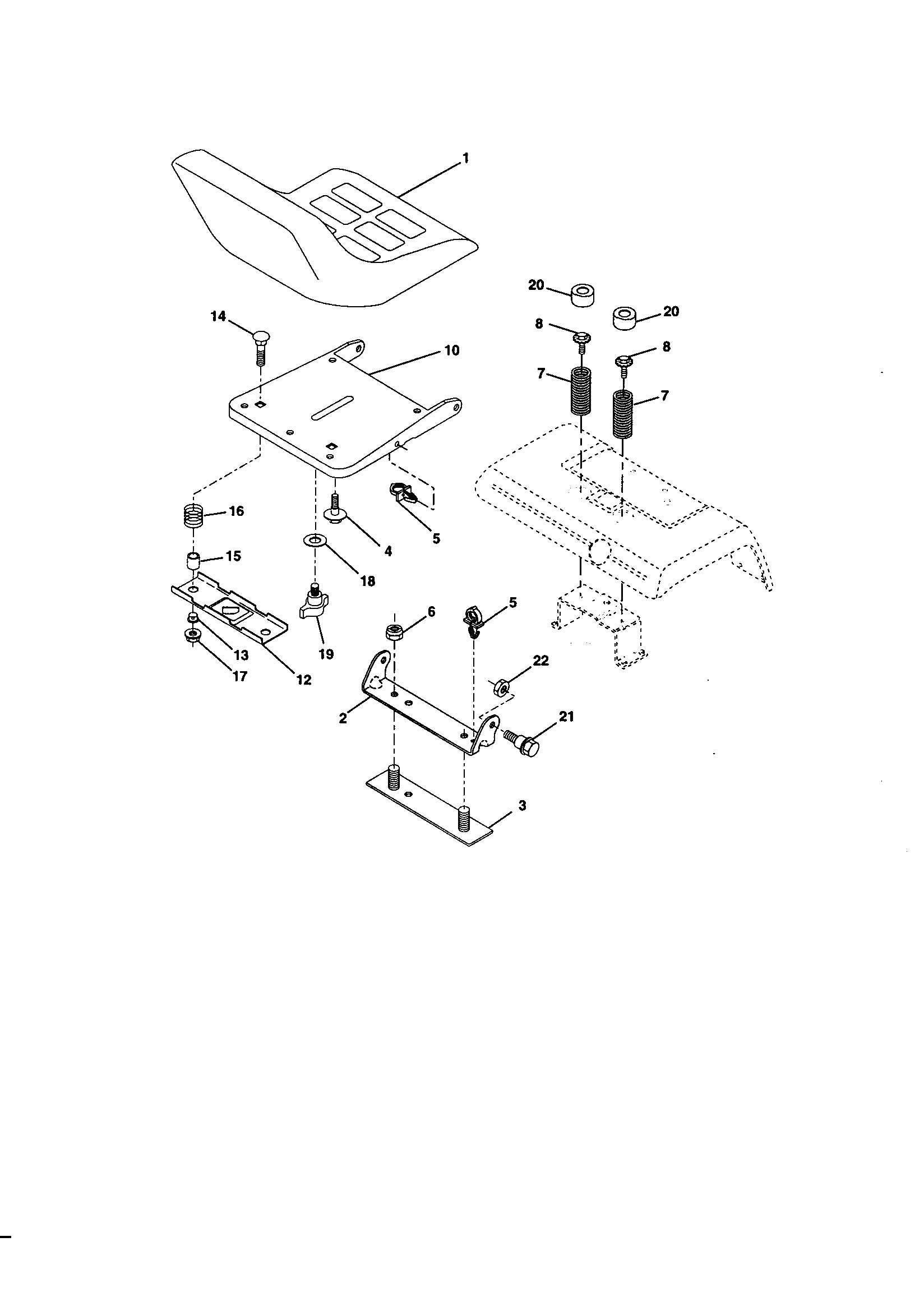 Craftsman 944609940 seat assembly diagram
