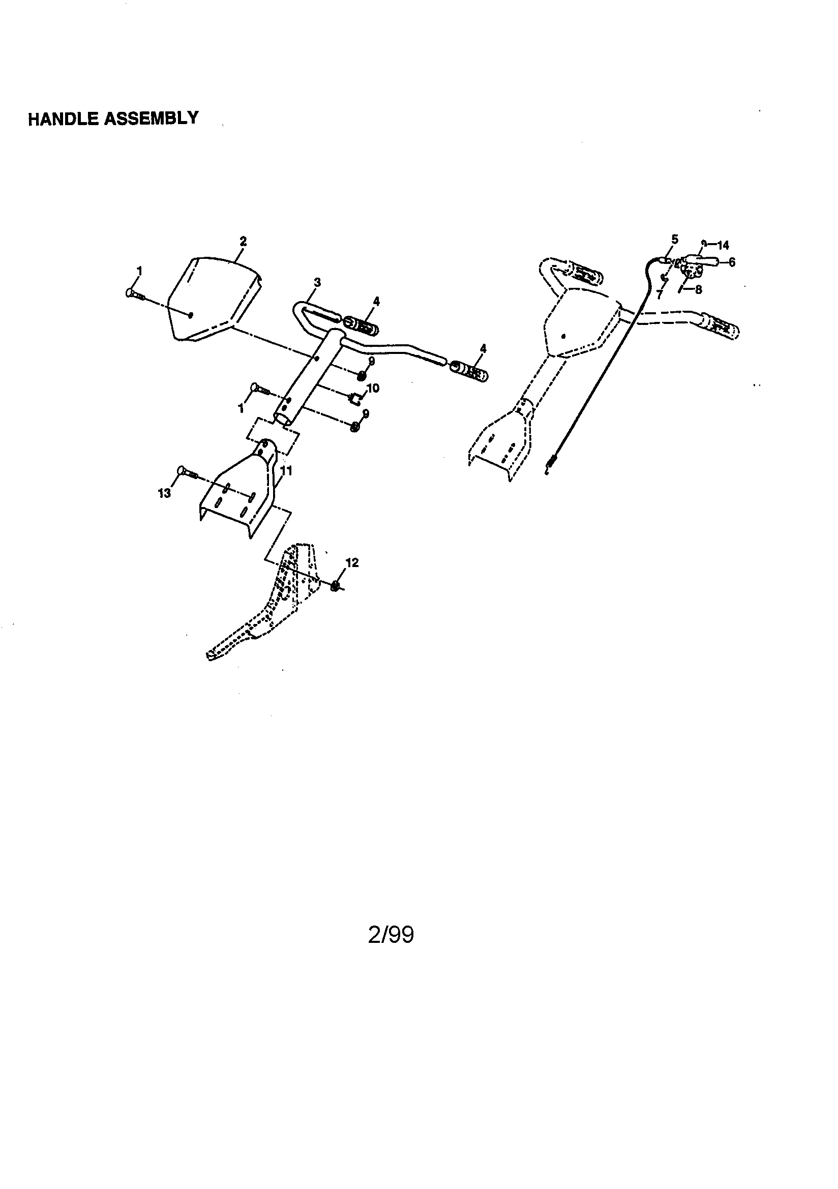 Craftsman 944629540 handle assembly diagram