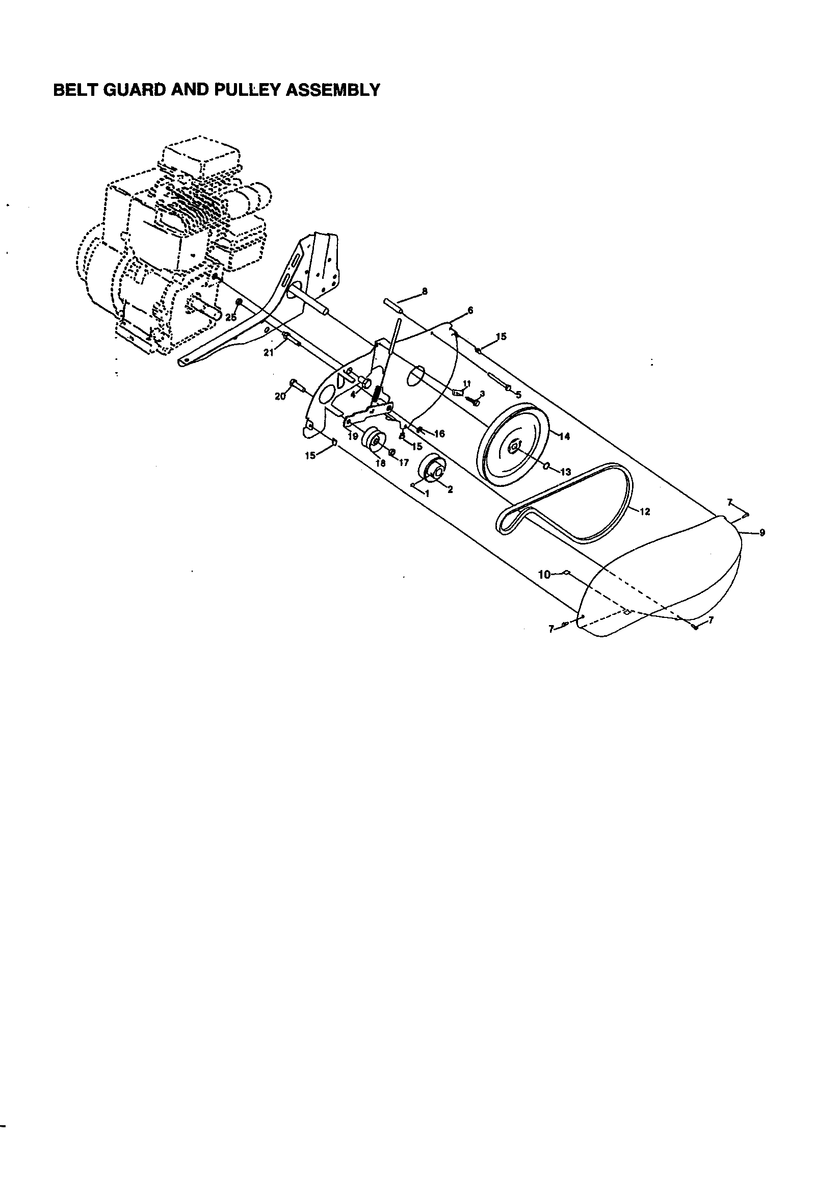 Craftsman 944629540 belt guard and pulley assembly diagram