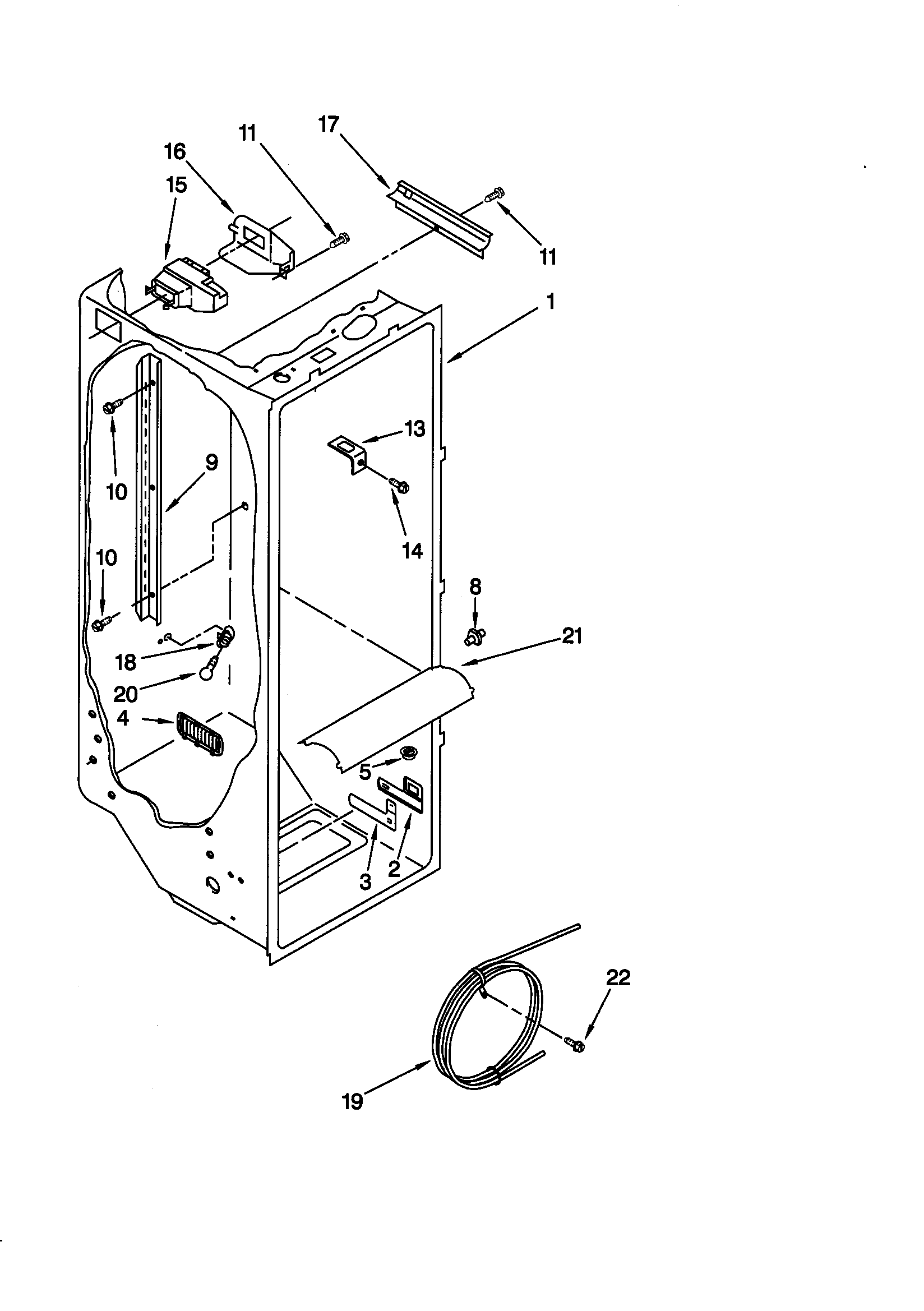 Kenmore 10658599891 refrigerator liner diagram