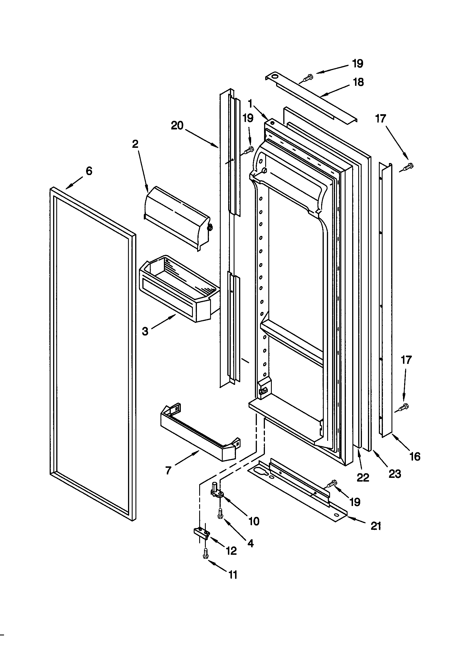 Kenmore 10658599891 refrigerator door diagram