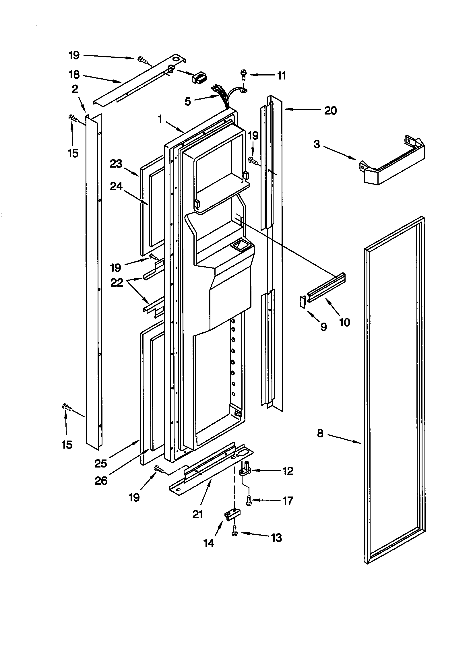 Kenmore 10658599891 freezer door diagram